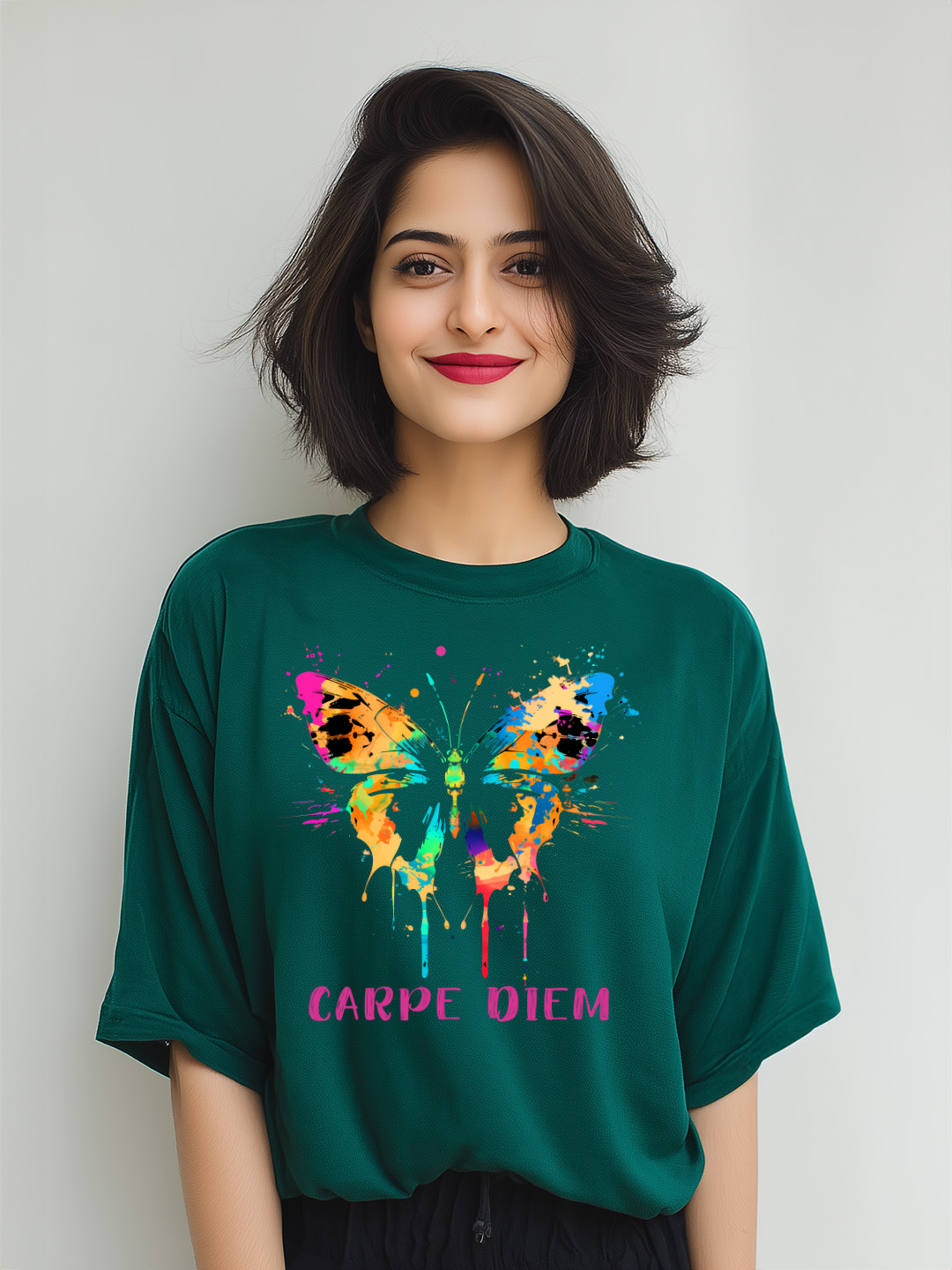 Butterfly Splash Premium Oversized Cotton Tshirt