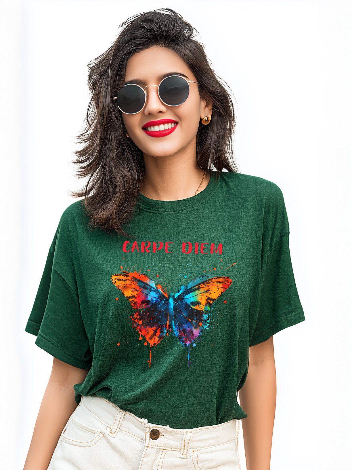 Butterfly Color Splash Premium Oversized Cotton Tshirt