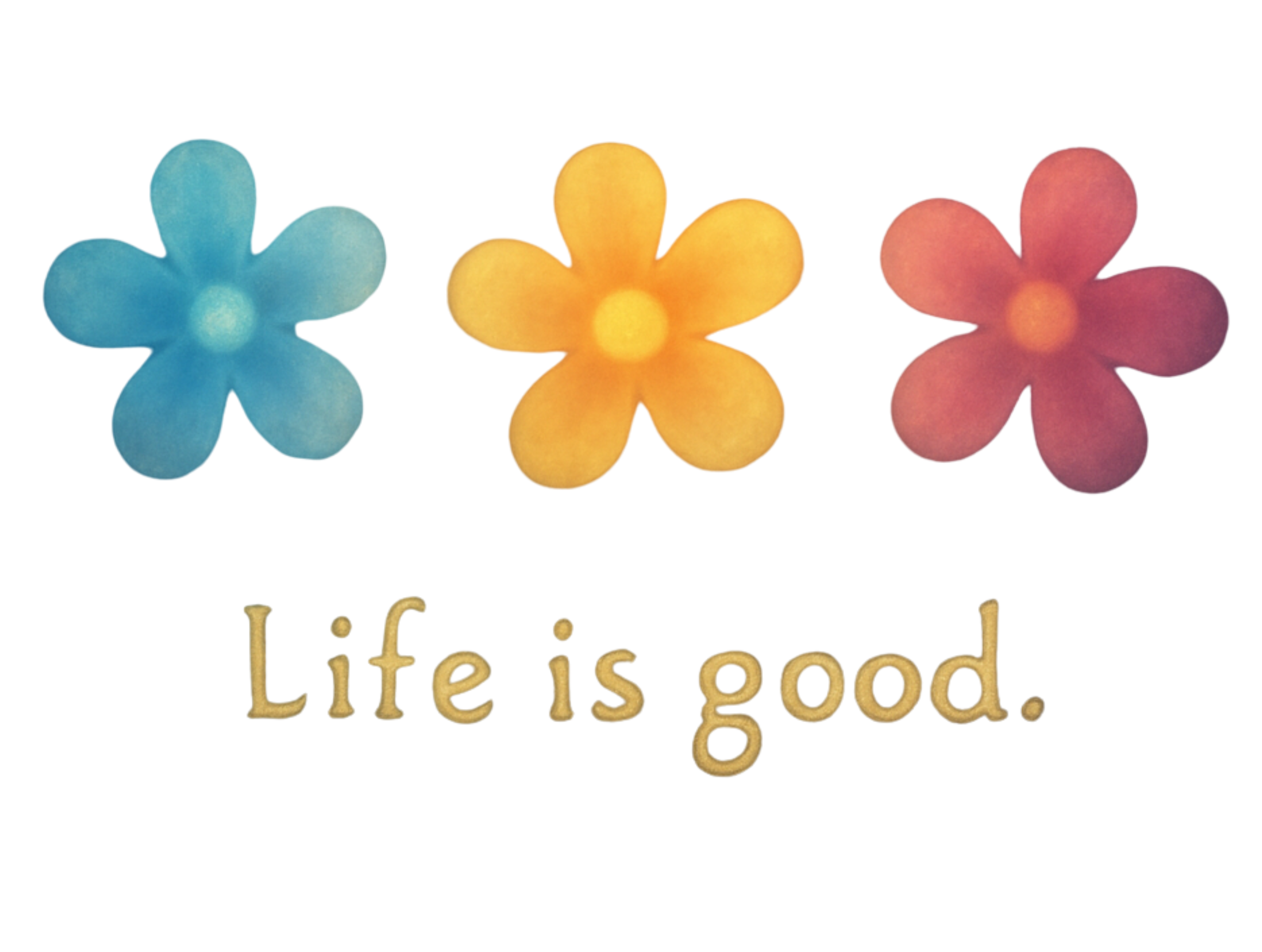 Women’s “Life Is Good” Floral Graphic Cotton Tshirt