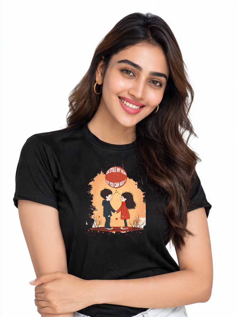 Radiate love with 'You Stole My Heart- Valentine' Women's T-Shirt - Storeily