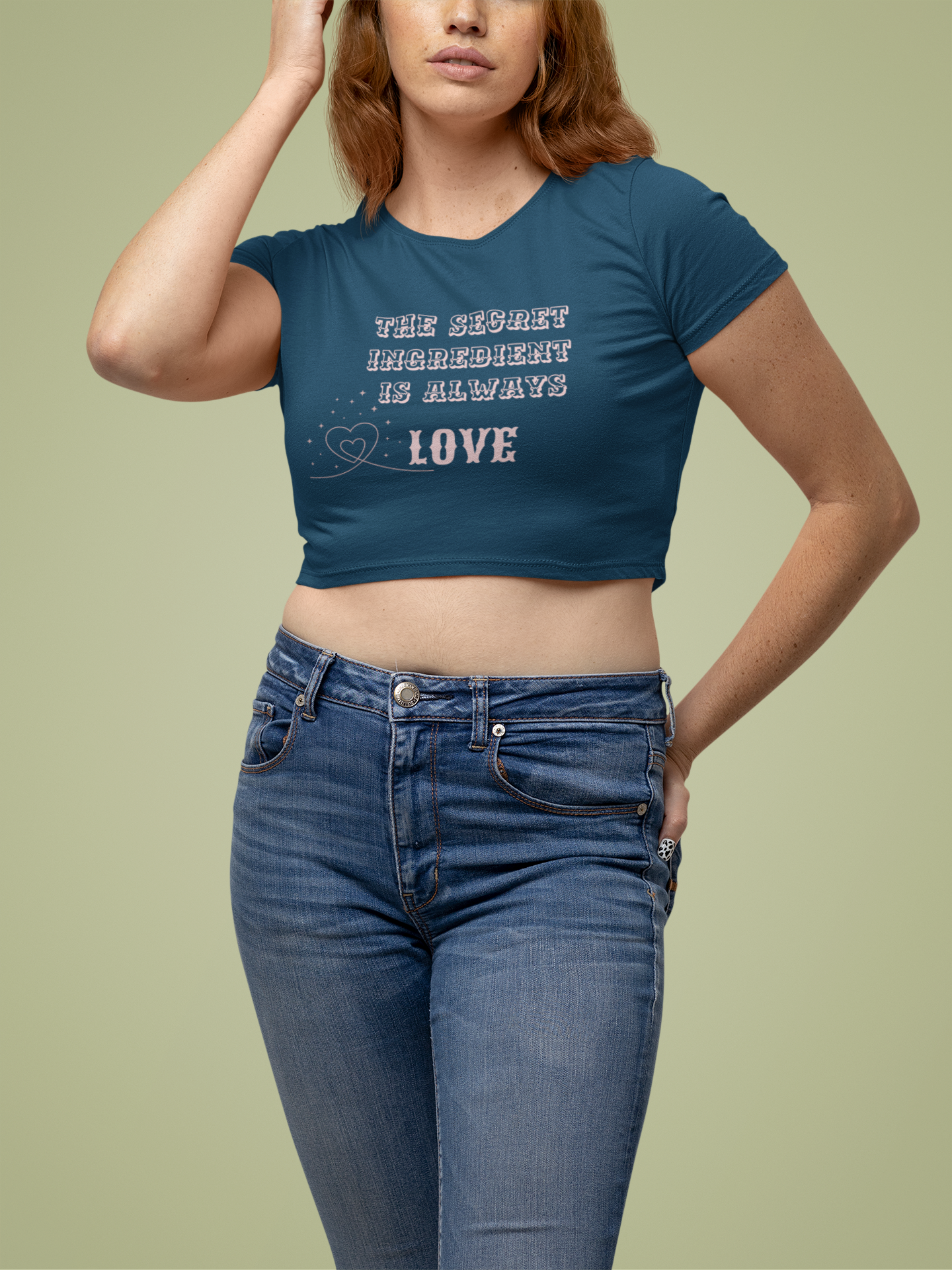 "Secret Ingredient is Always Love" Women's Crop Top – Love's Special Recipe