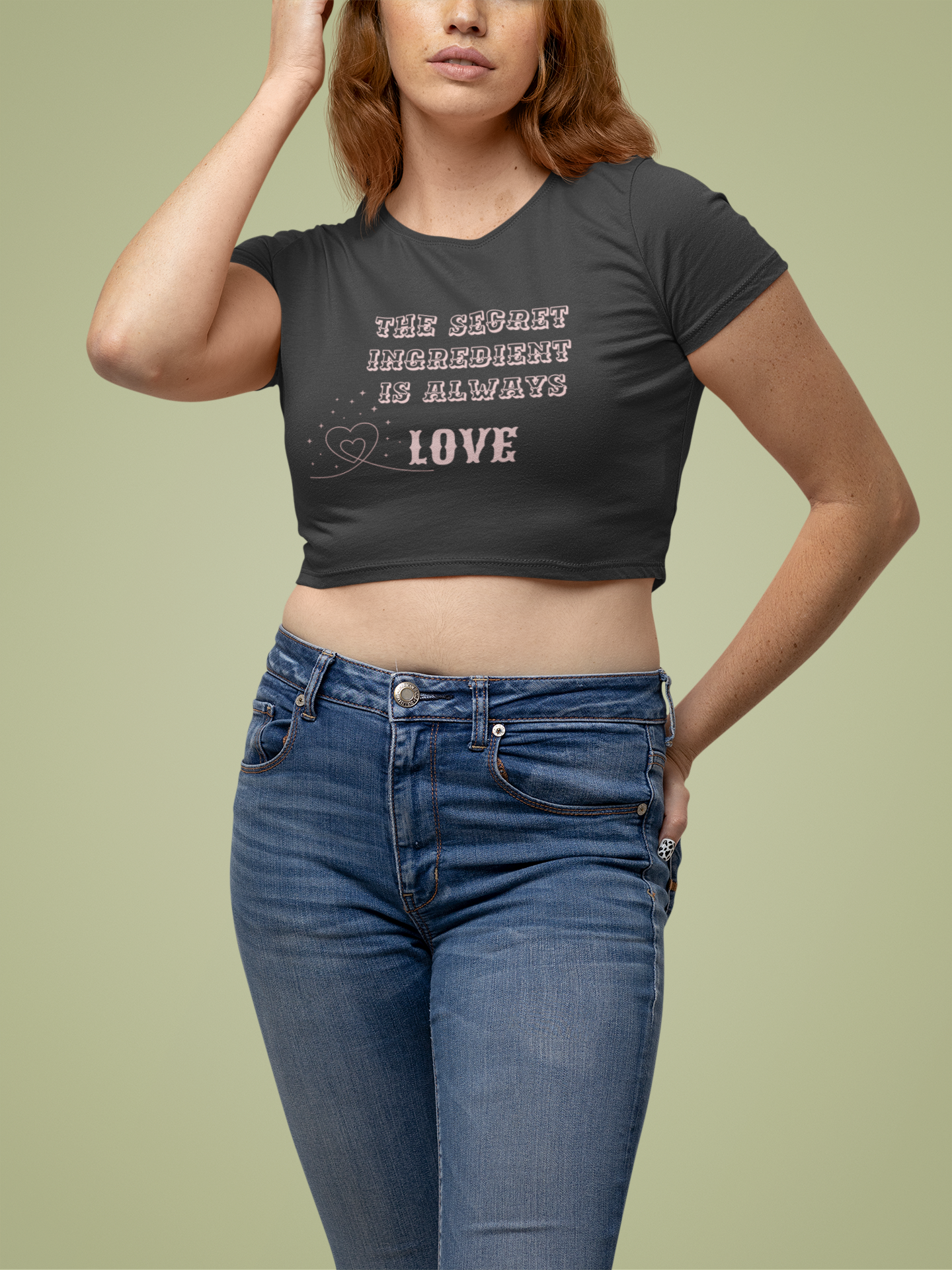 "Secret Ingredient is Always Love" Women's Crop Top – Love's Special Recipe