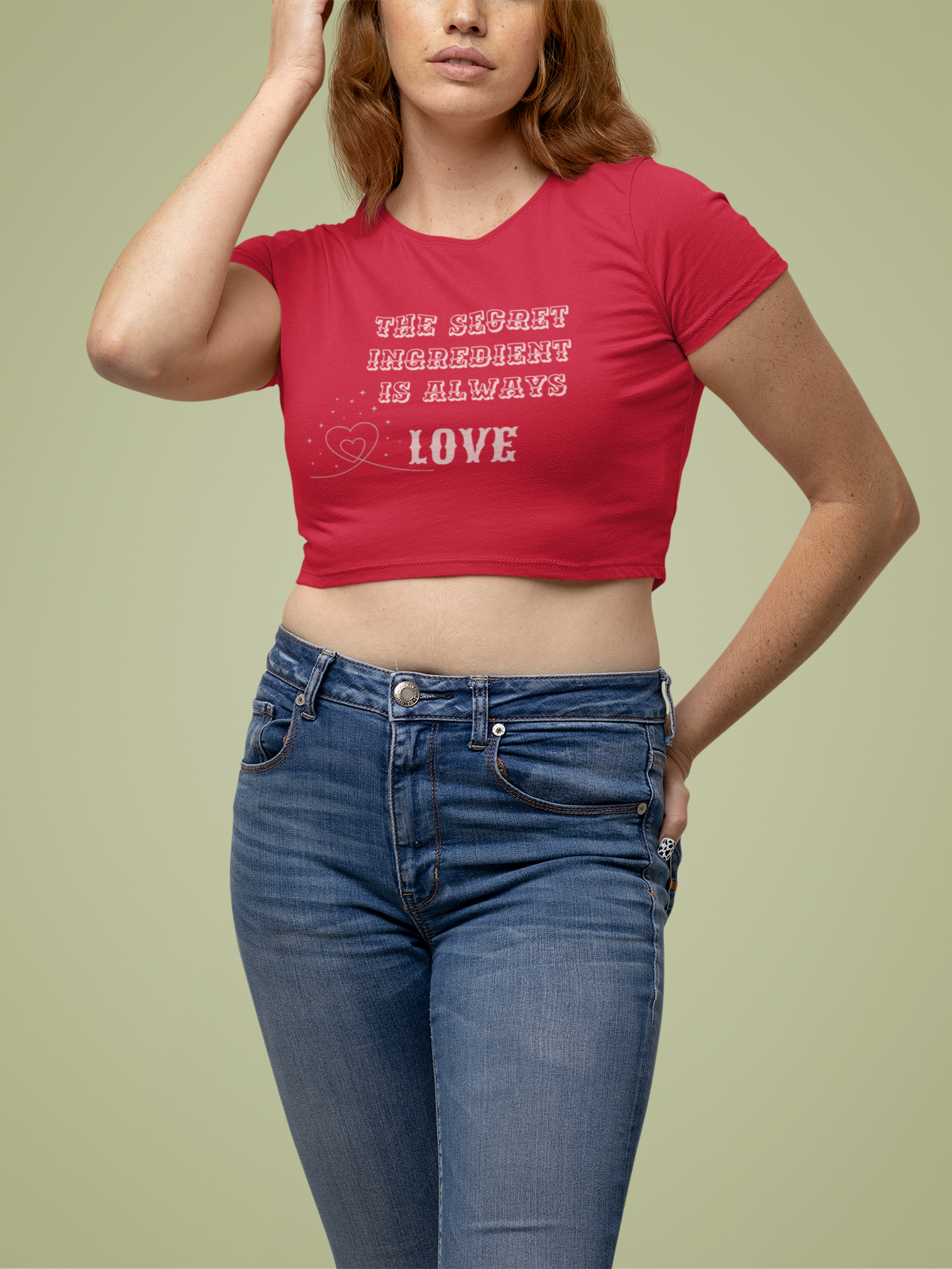 "Secret Ingredient is Always Love" Women's Crop Top