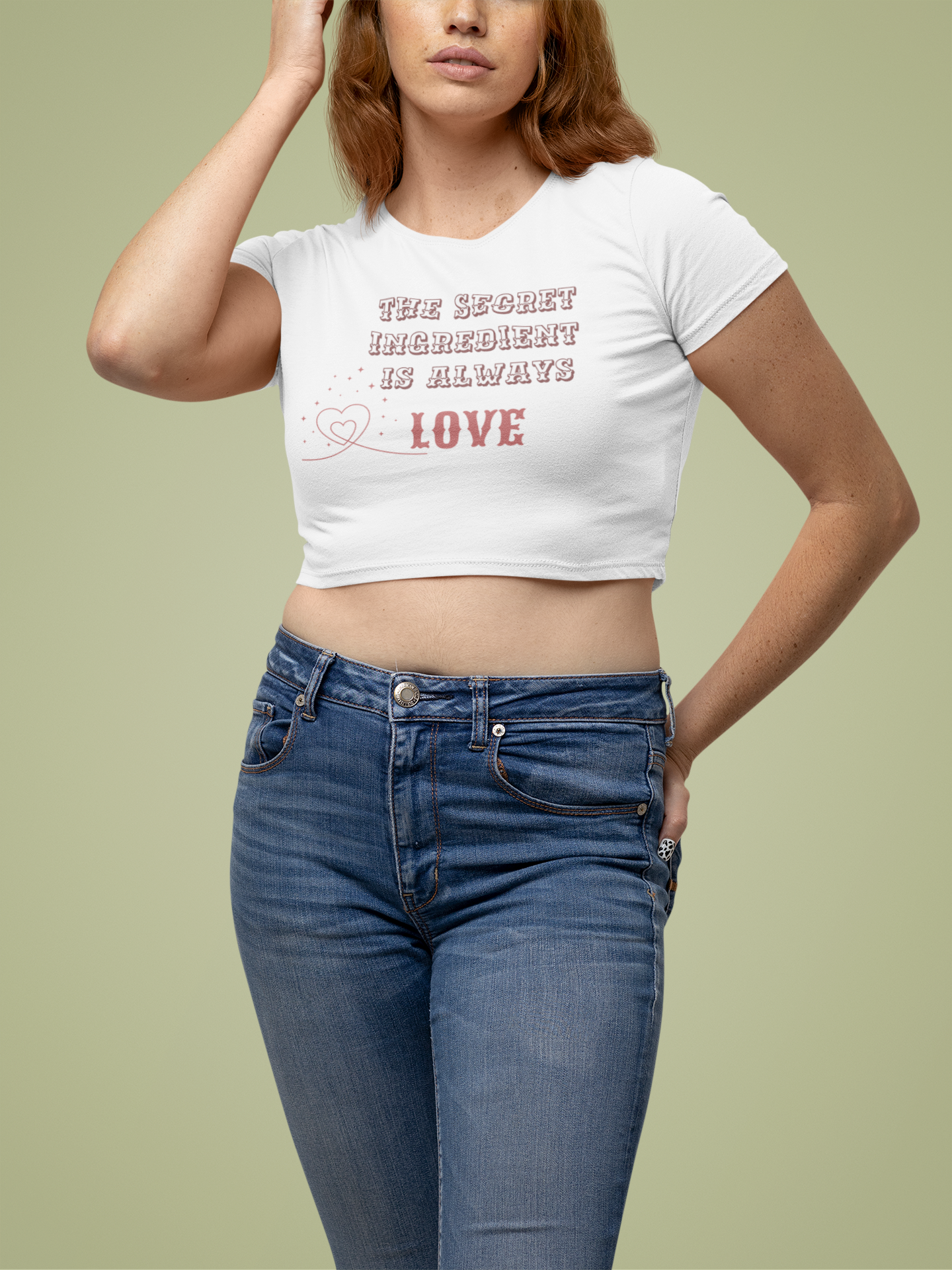 "Secret Ingredient is Always Love" Women's Crop Top – Love's Special Recipe