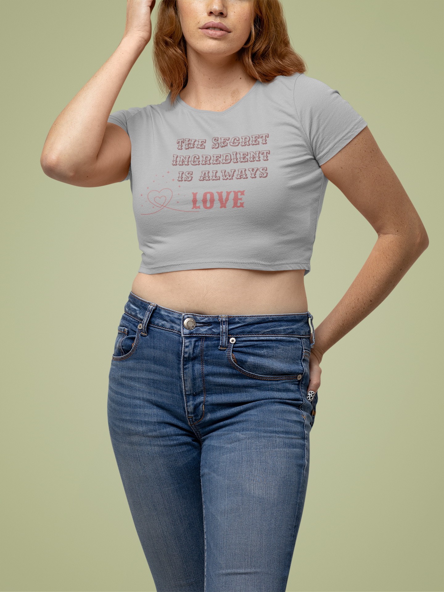 "Secret Ingredient is Always Love" Women's Crop Top