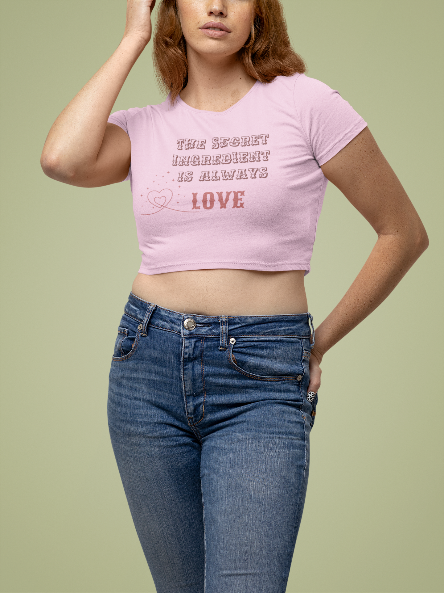 "Secret Ingredient is Always Love" Women's Crop Top – Love's Special Recipe