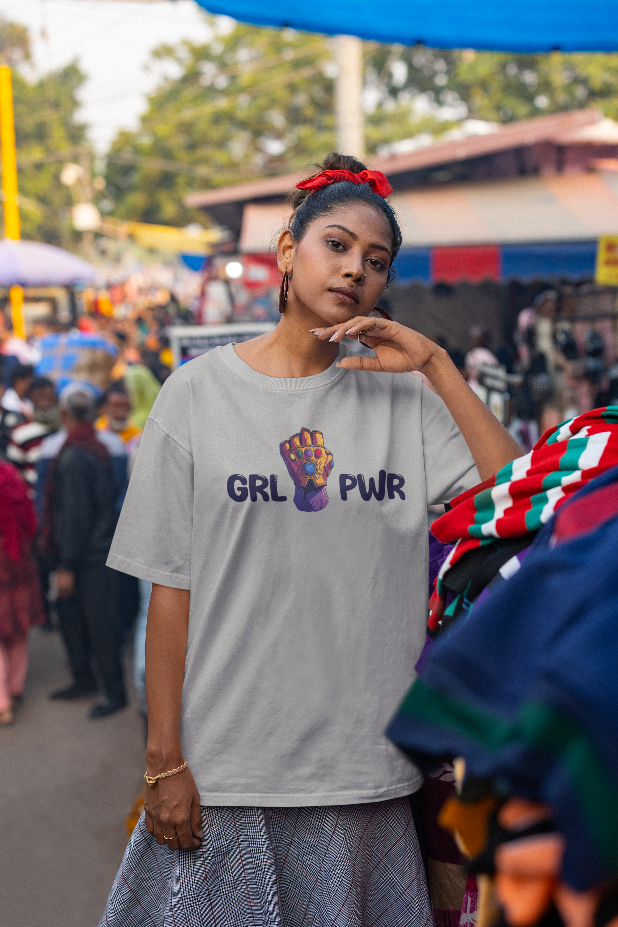 Empower yourself with 'Girl Power' Cotton Oversized T-Shirt