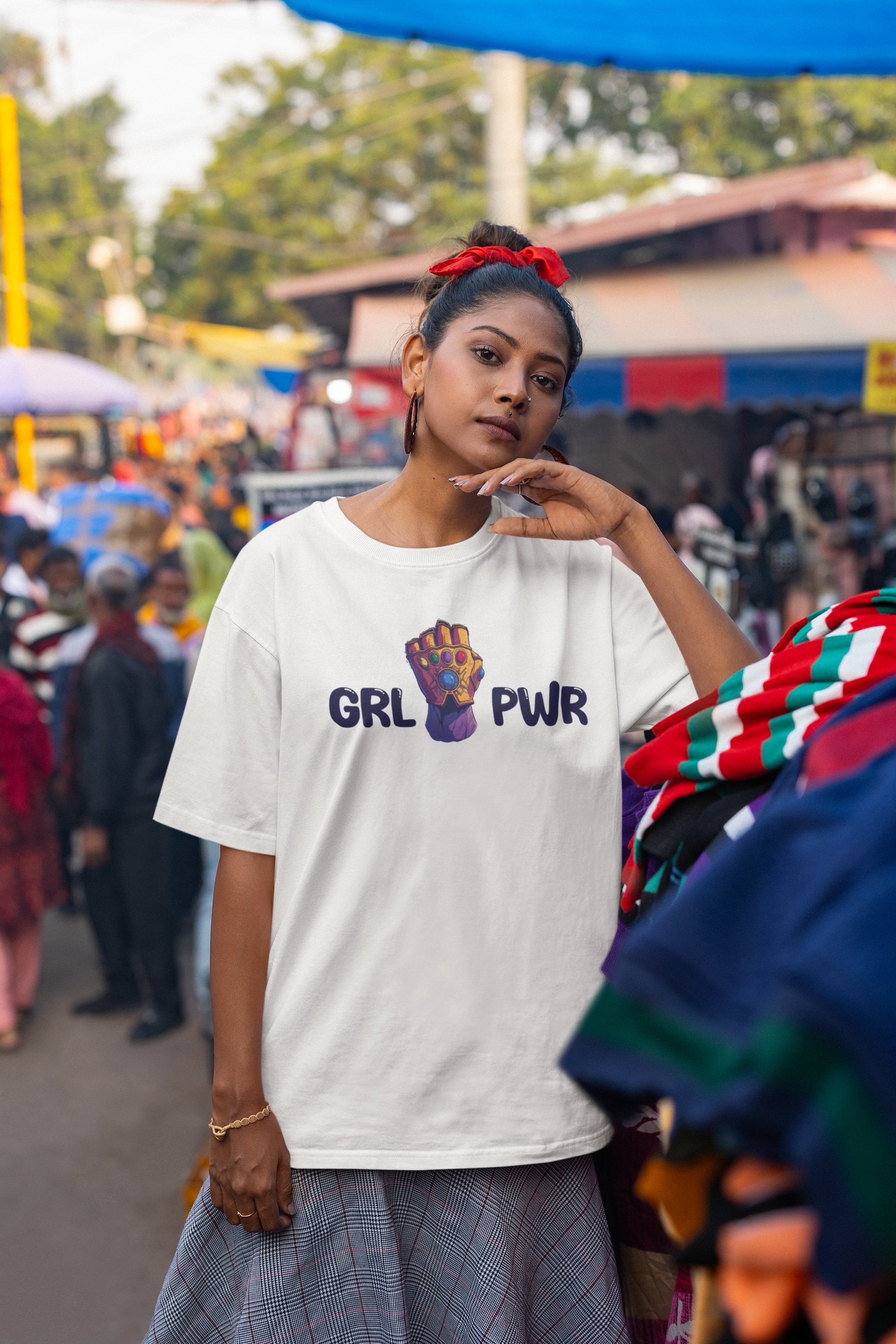 Empower yourself with 'Girl Power' Cotton Oversized T-Shirt