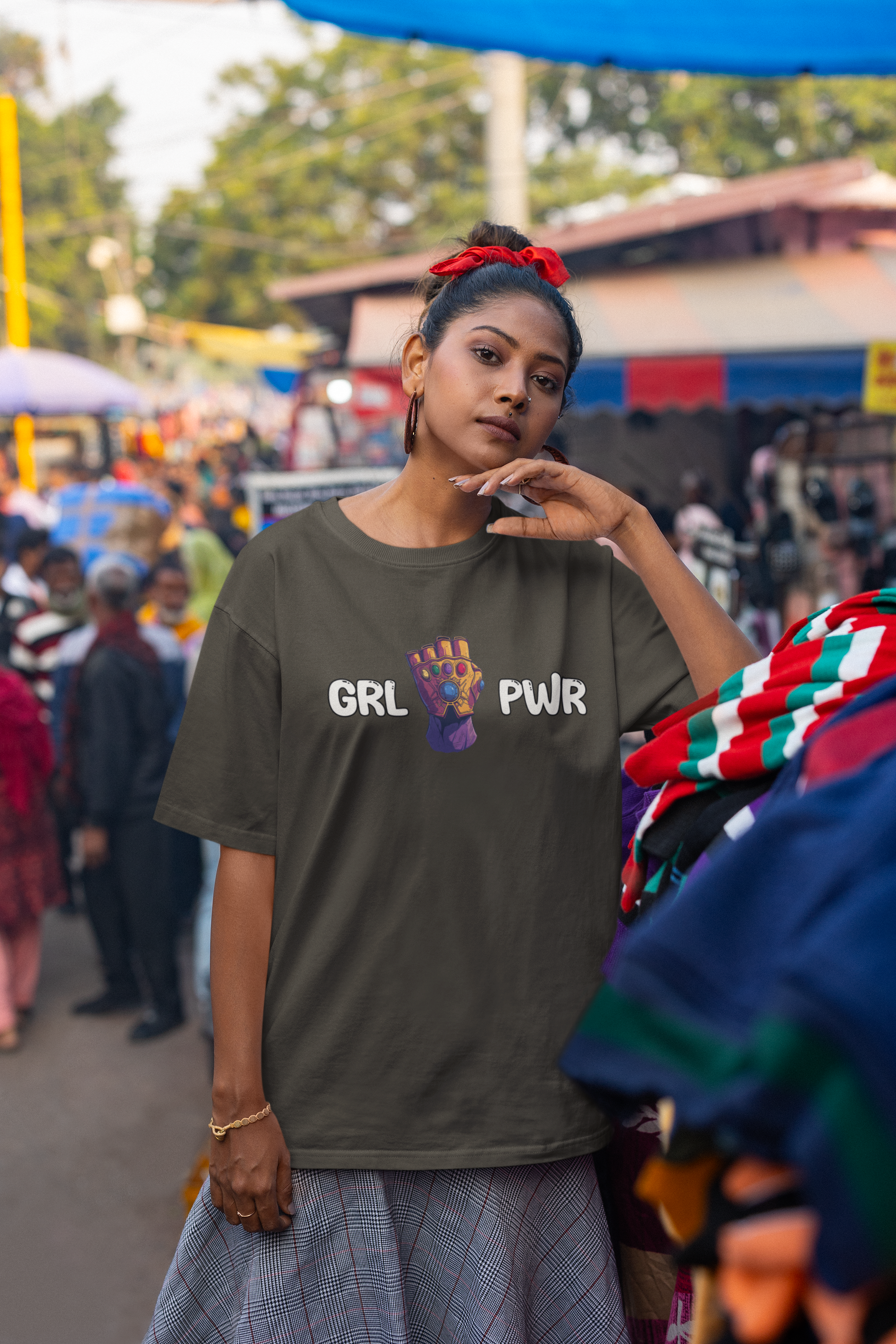 Empower yourself with 'Girl Power' Cotton Oversized T-Shirt