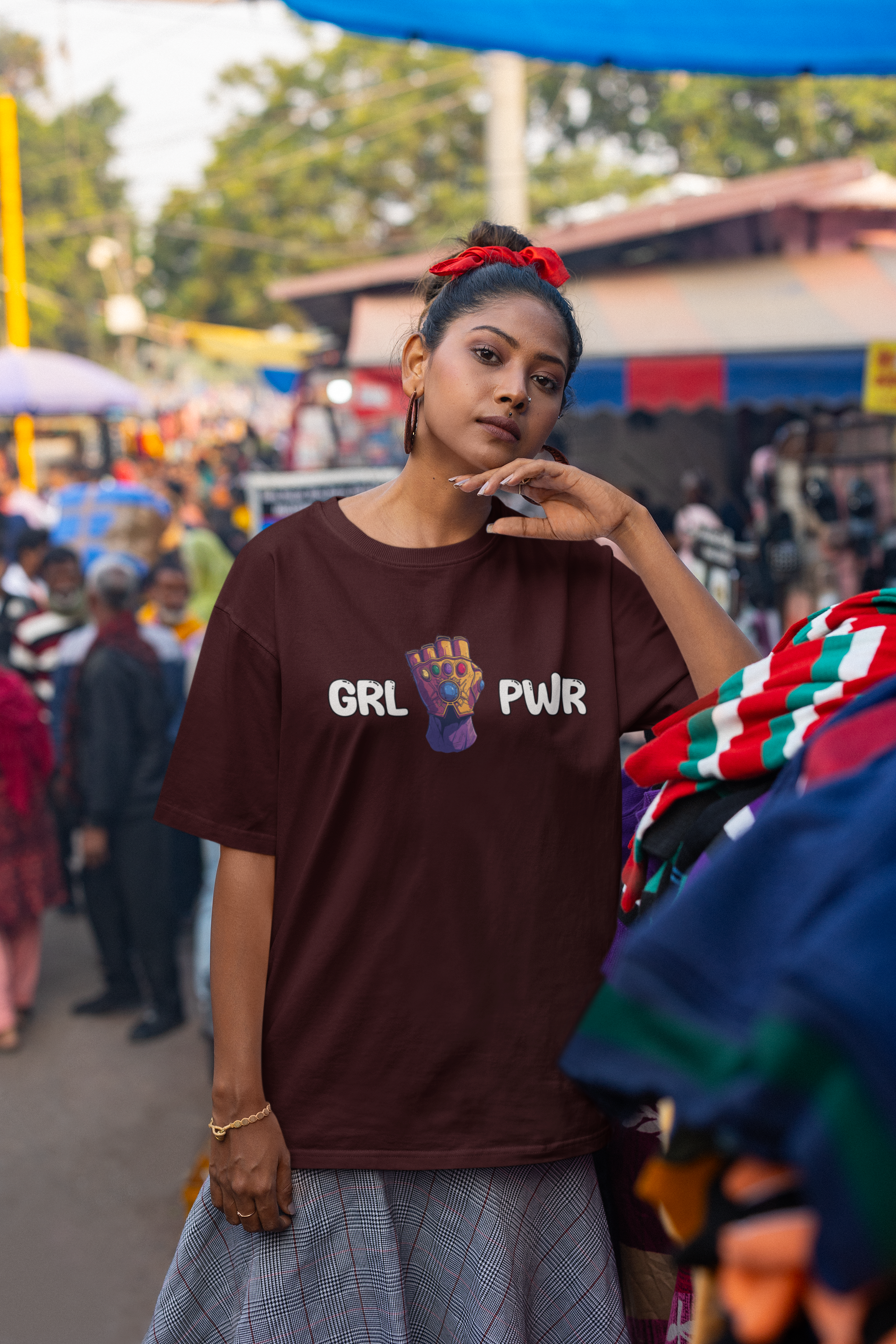 Empower yourself with 'Girl Power' Cotton Oversized T-Shirt