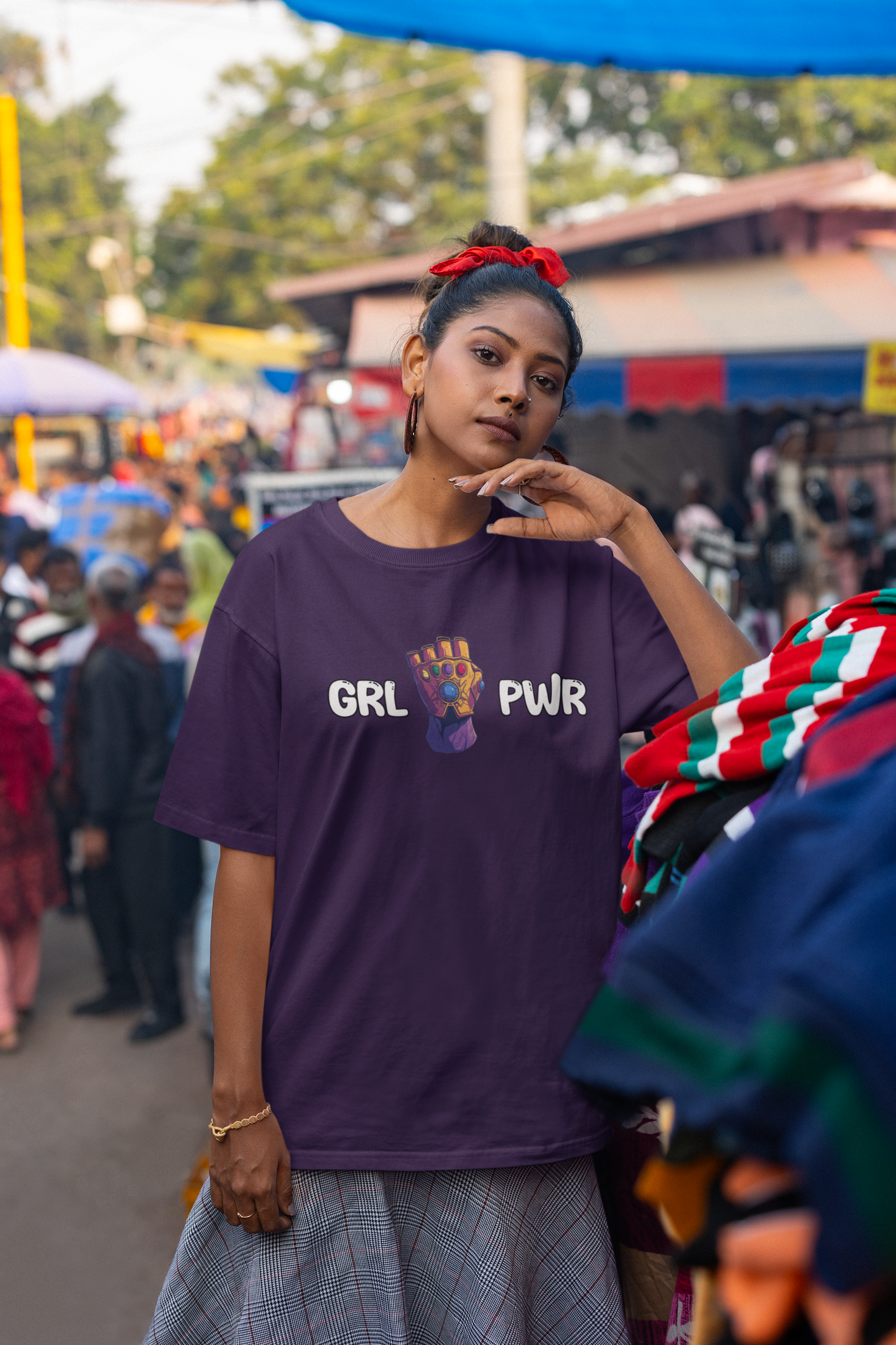 Empower yourself with 'Girl Power' Cotton Oversized T-Shirt