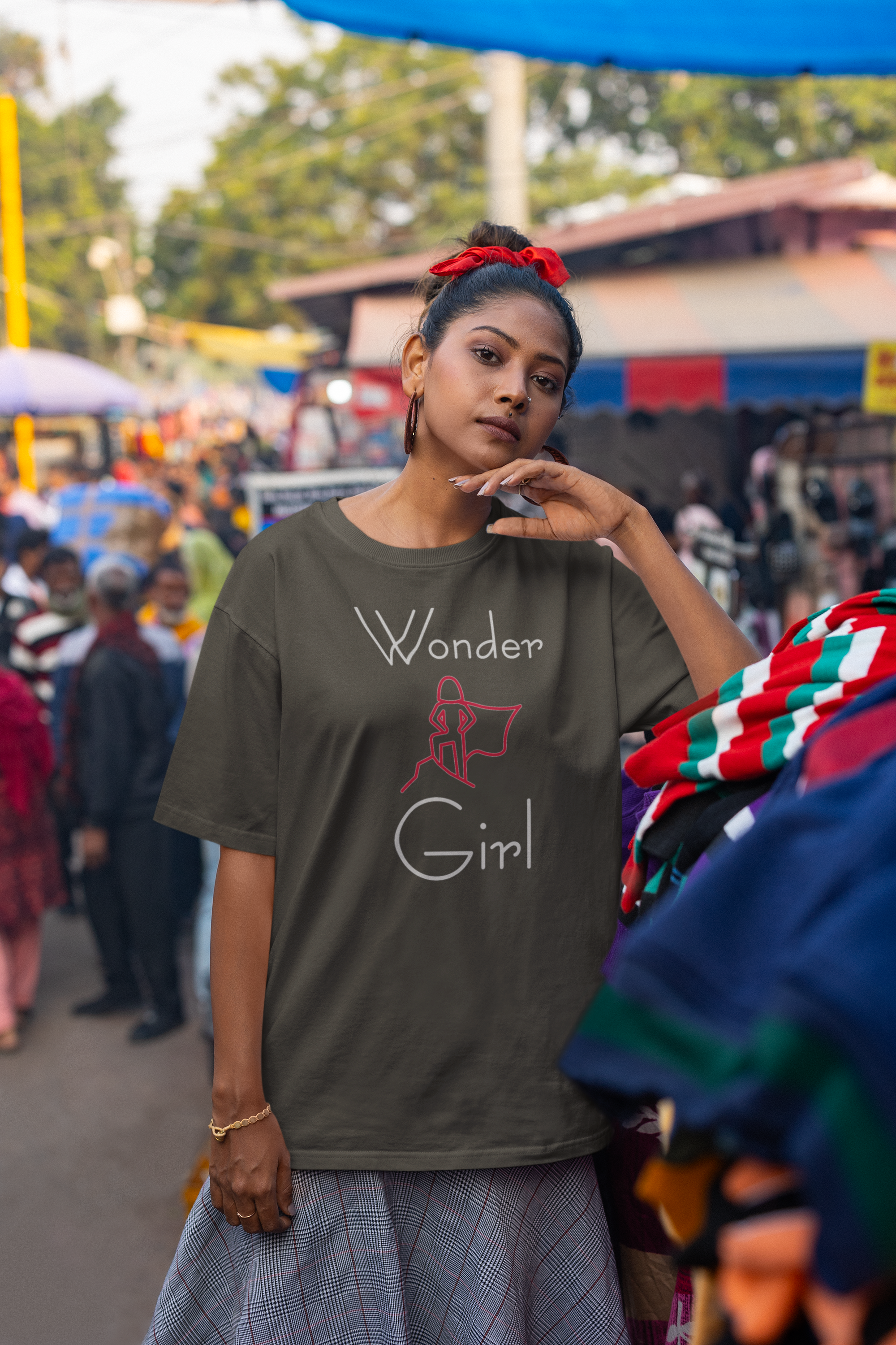 'Wonder Girl' Women's Cotton Oversized T-Shirt