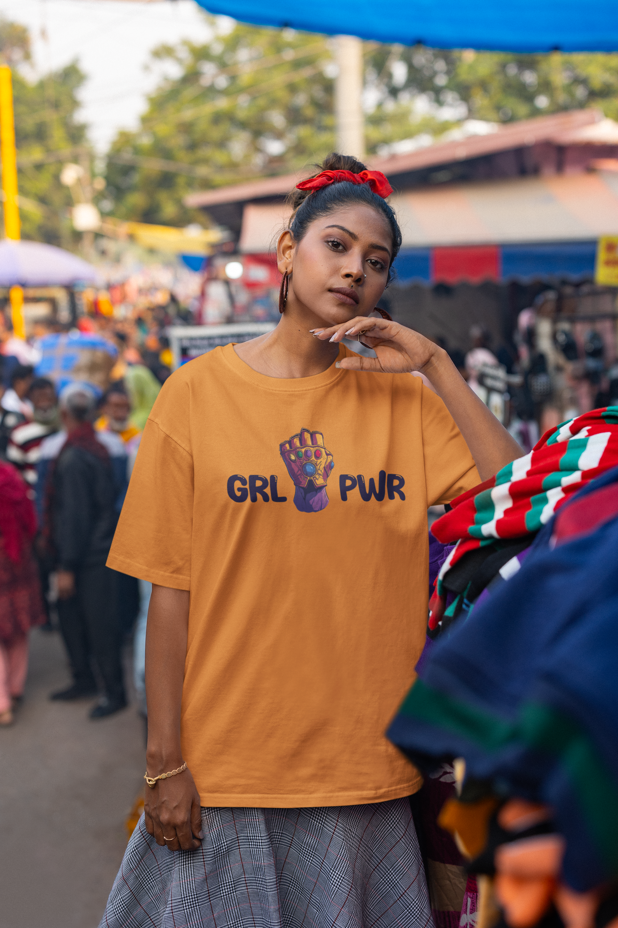 Empower yourself with 'Girl Power' Cotton Oversized T-Shirt