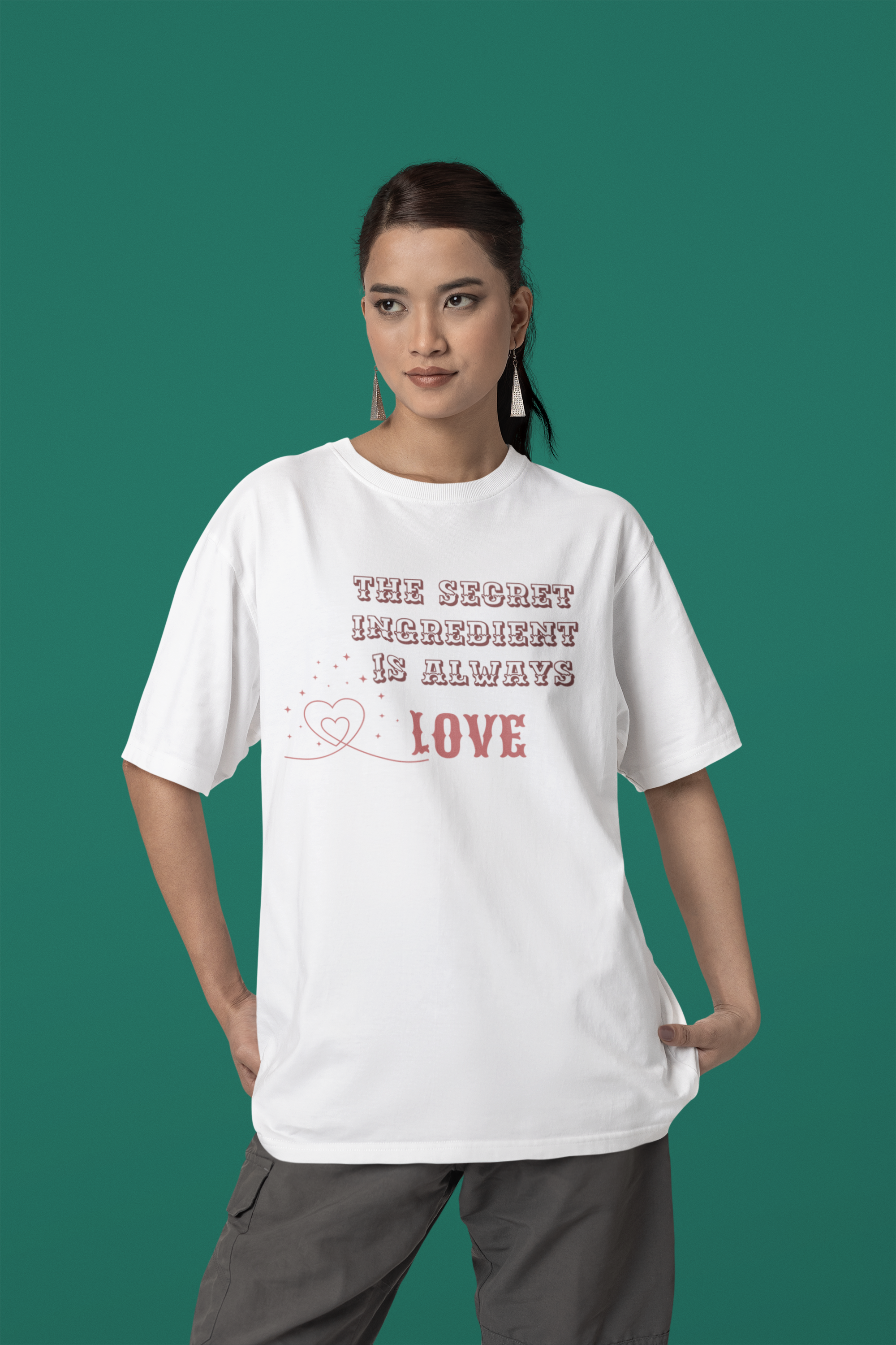 The Secret Ingredient is Love - Cotton Oversized Women's Tee