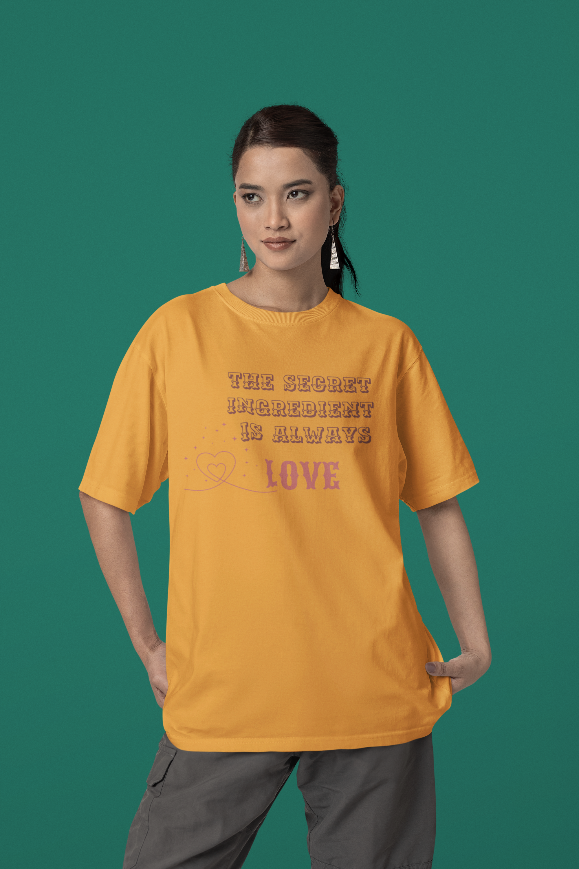 The Secret Ingredient is Love - Cotton Oversized Women's Tee