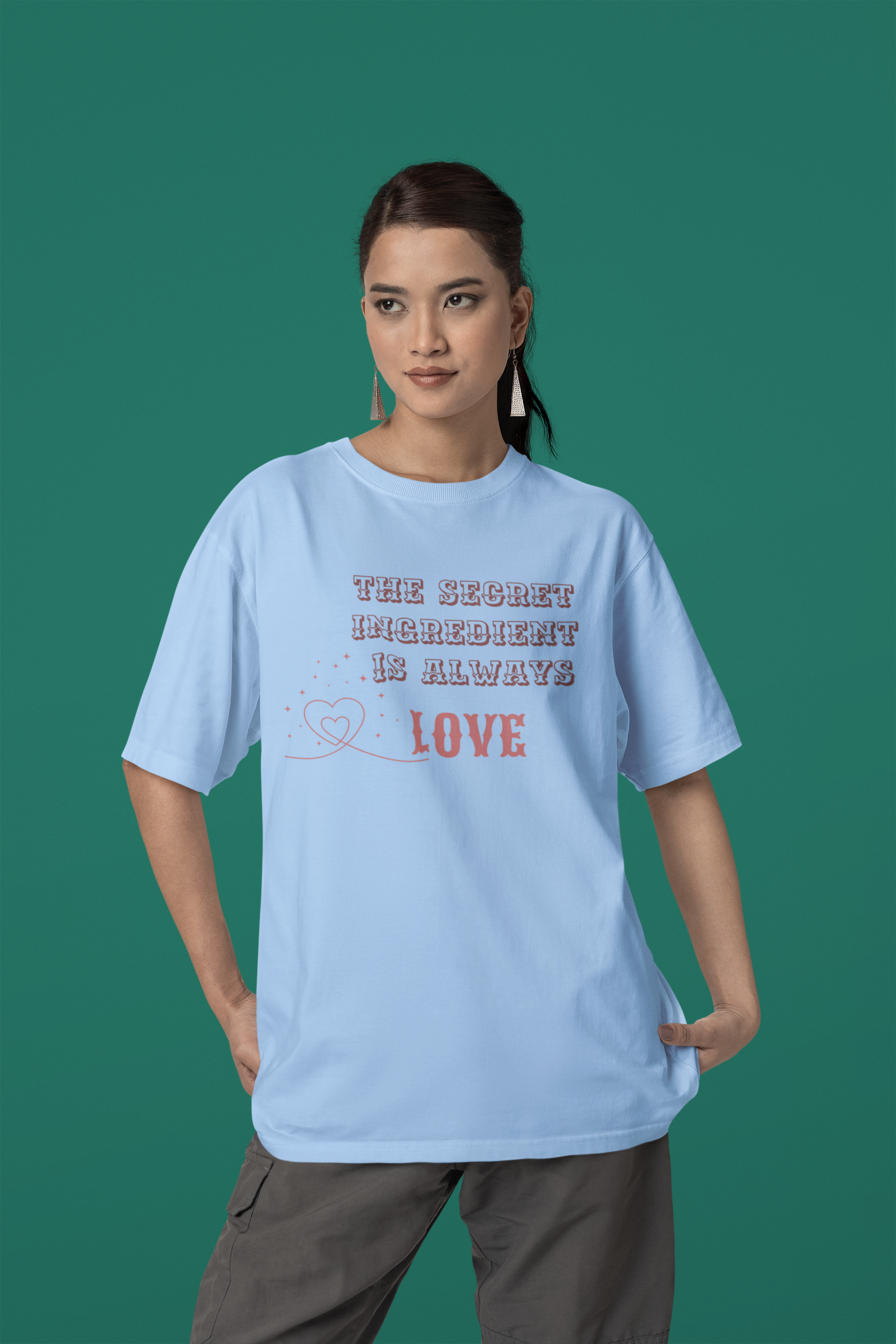 The Secret Ingredient is Love - Cotton Oversized Women's Tee