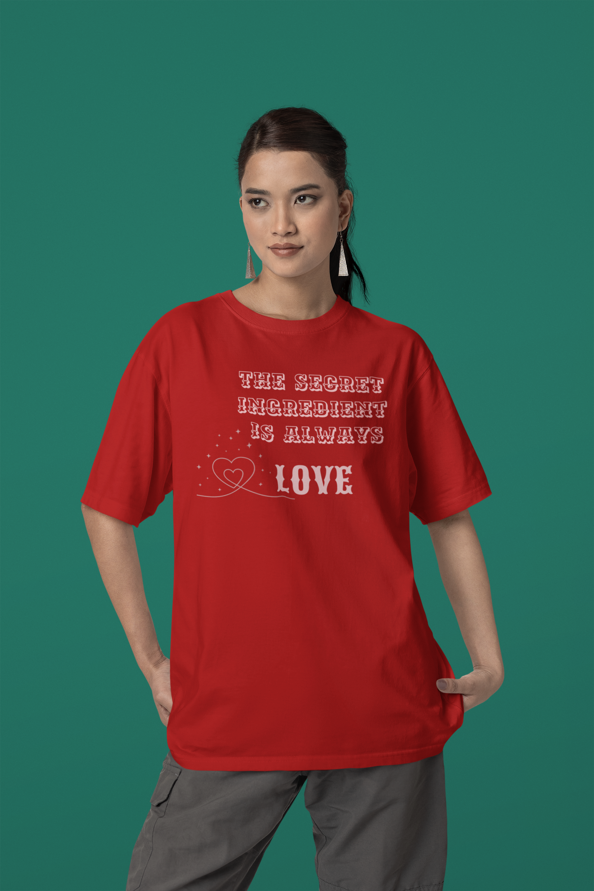 The Secret Ingredient is Love - Cotton Oversized Women's Tee