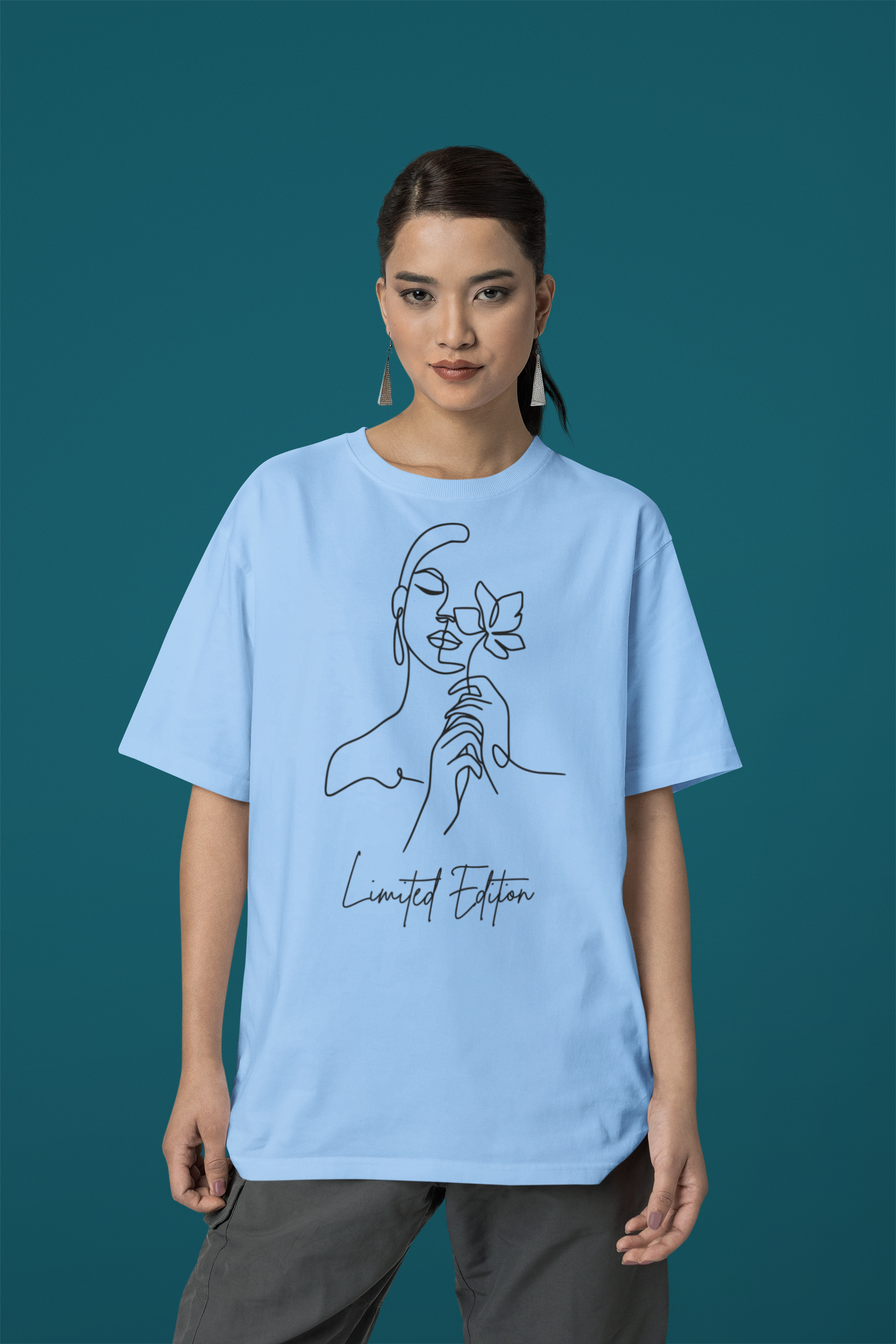 Limited Edition Women's Oversized Cotton T-shirt with Minimalistic Women