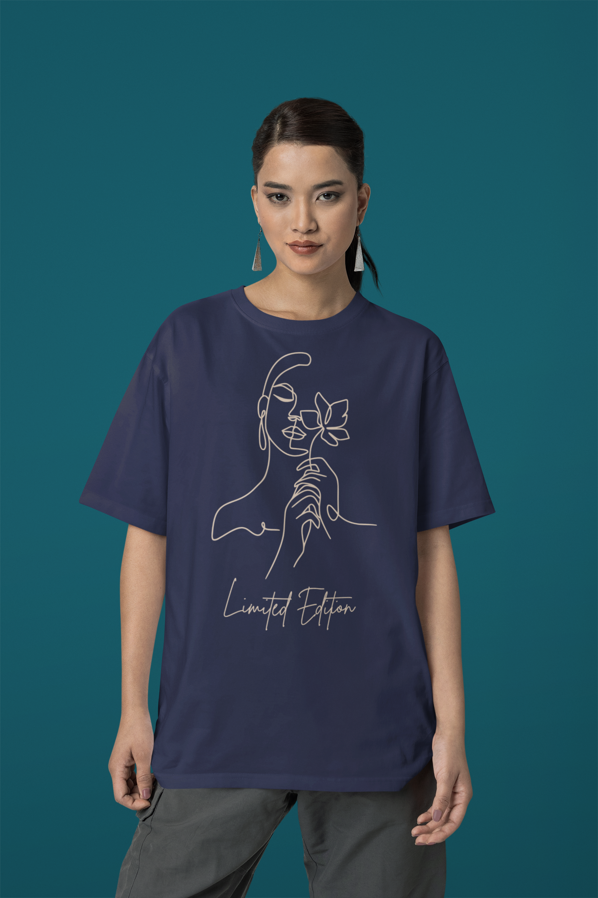 Limited Edition Women's Oversized Cotton T-shirt with Minimalistic Women