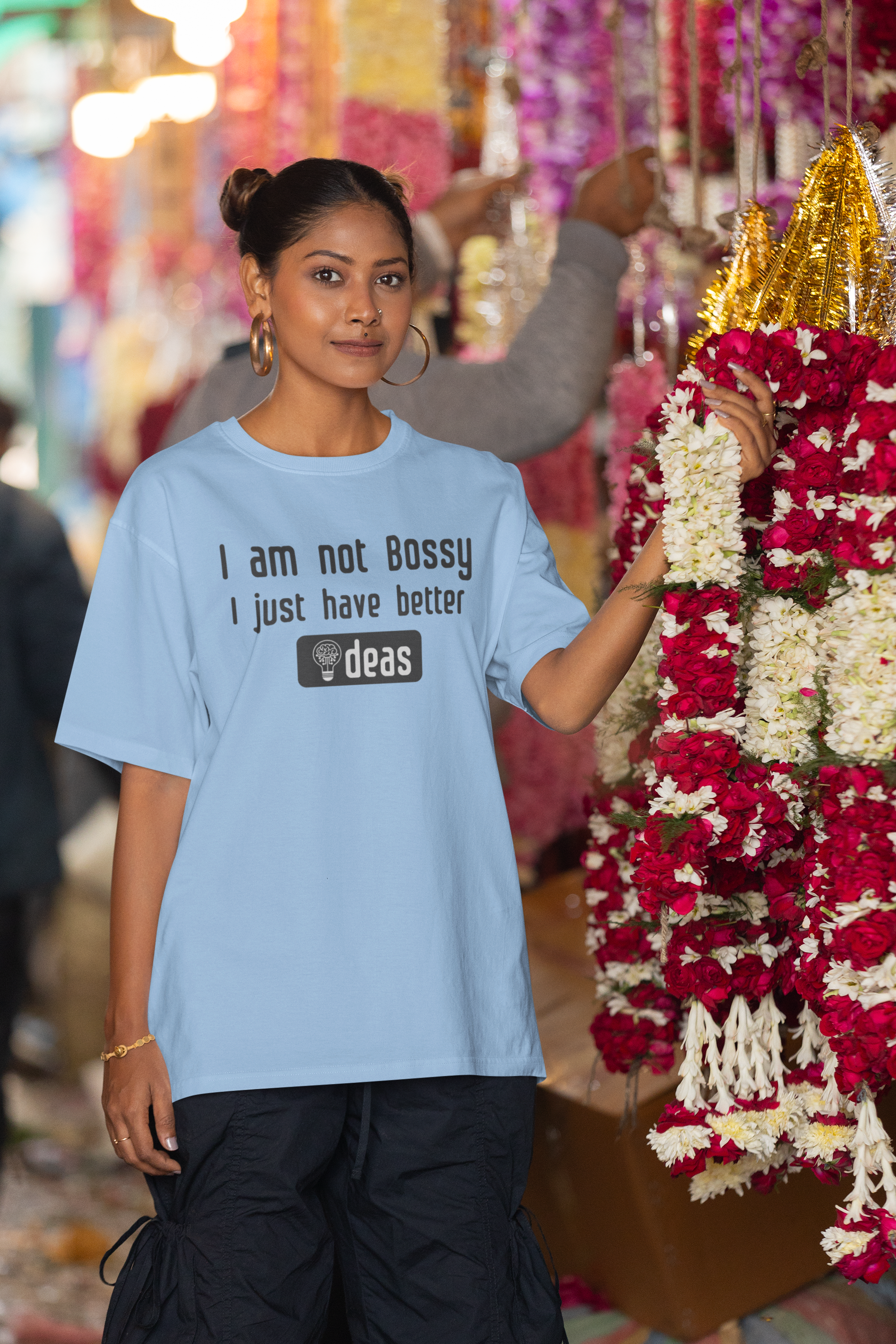 "I am not Bossy, I have Better Ideas" - Women's Cotton Oversized T-Shirt