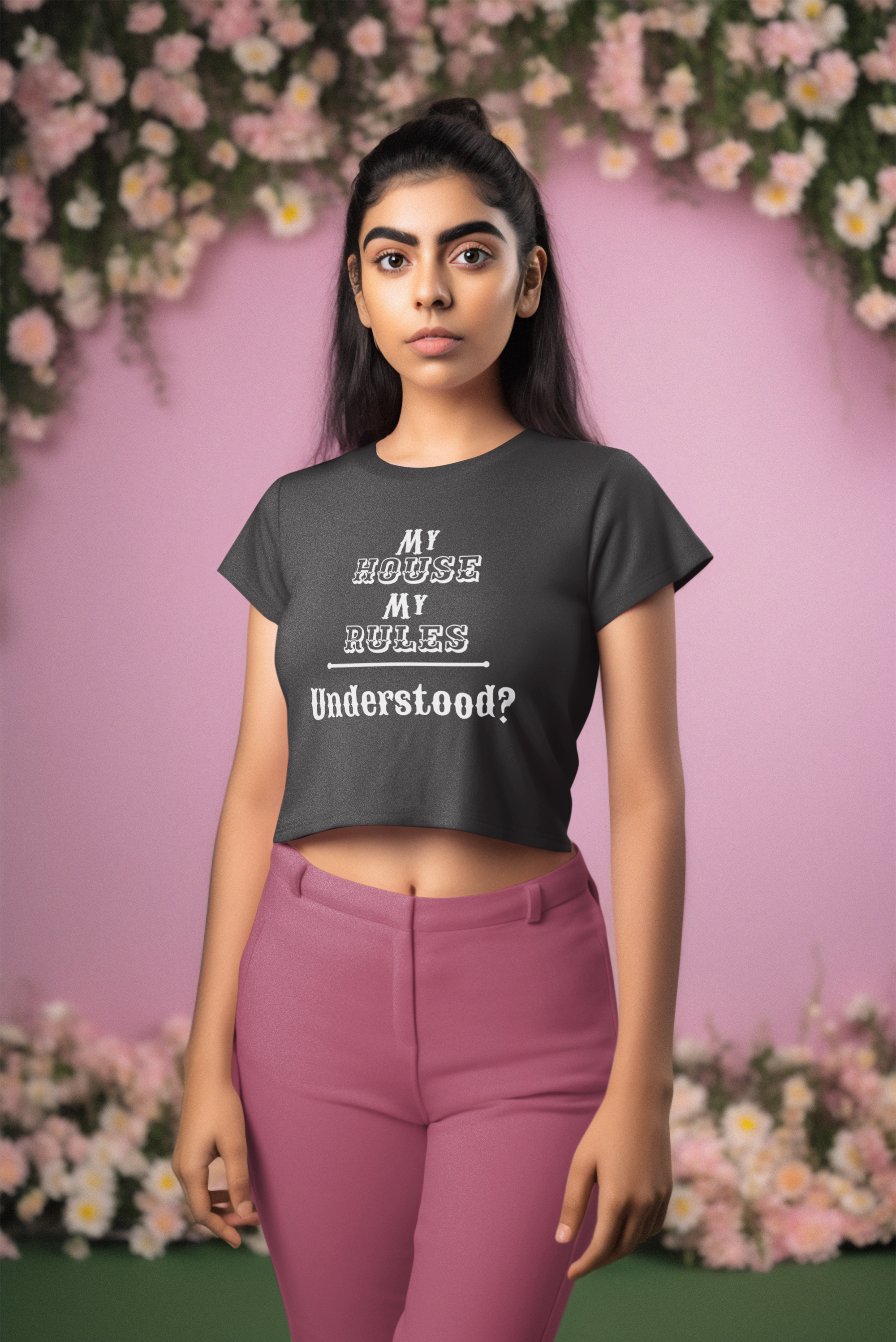 'My House My Rules' Women's Crop Top| Storeily