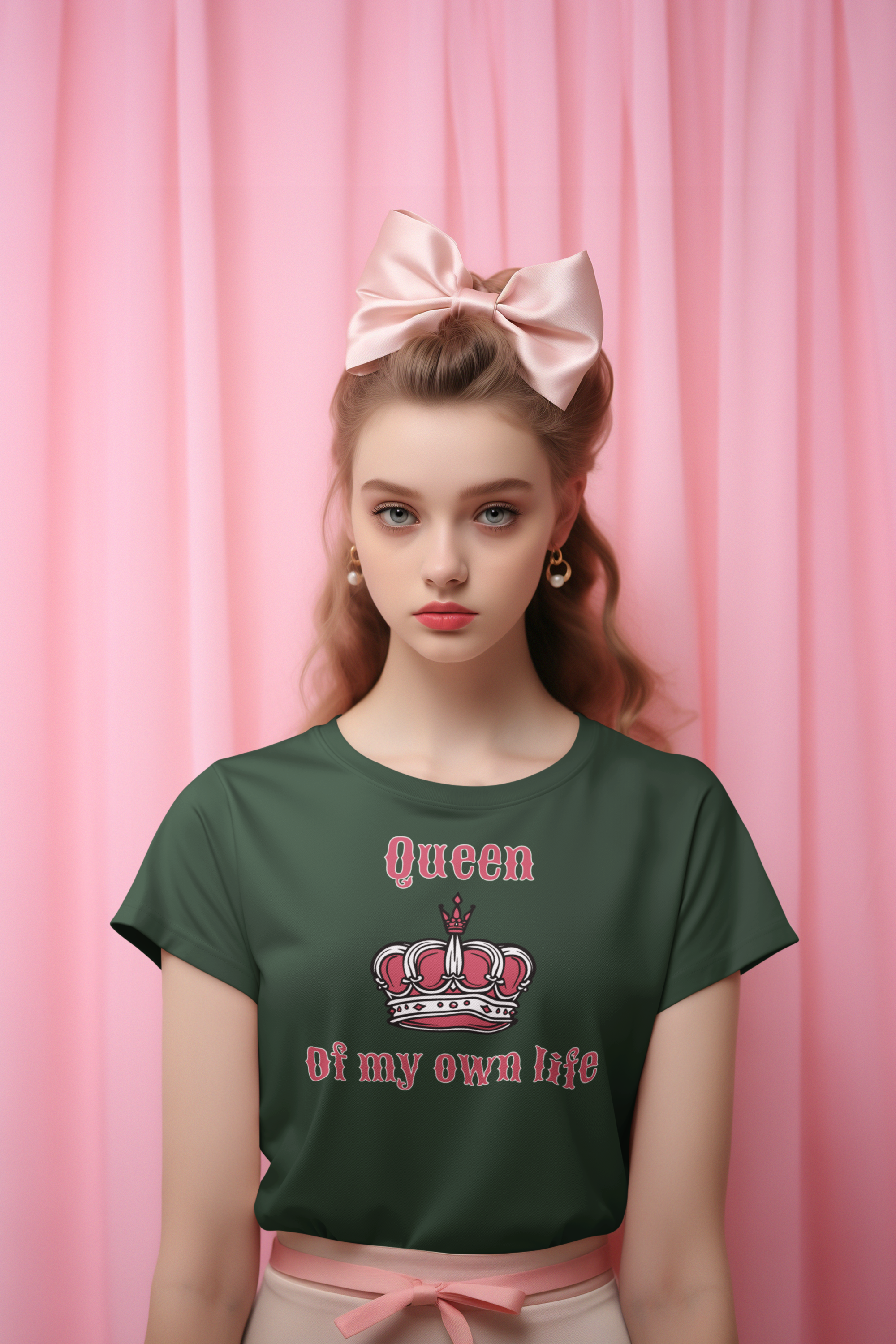 "Queen of My Own Life" Women's Stylish Cotton T-Shirt