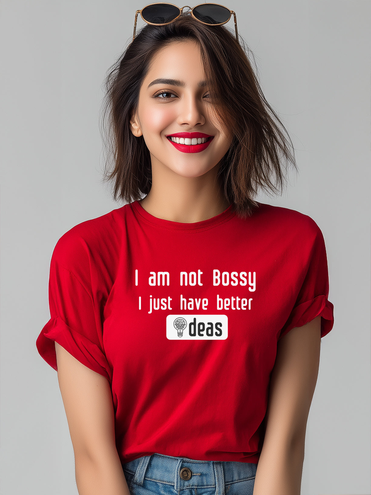 "I am not Bossy, I have Better Ideas" - Women's Cotton Oversized T-Shirt
