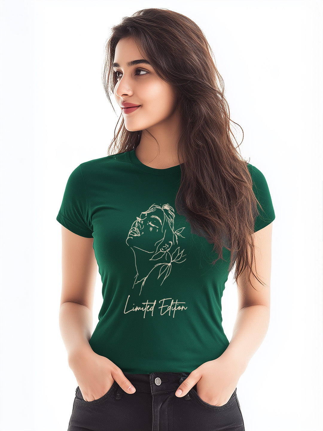 Limited Edition Cotton tshirt for women with Minimalistic Woman Design