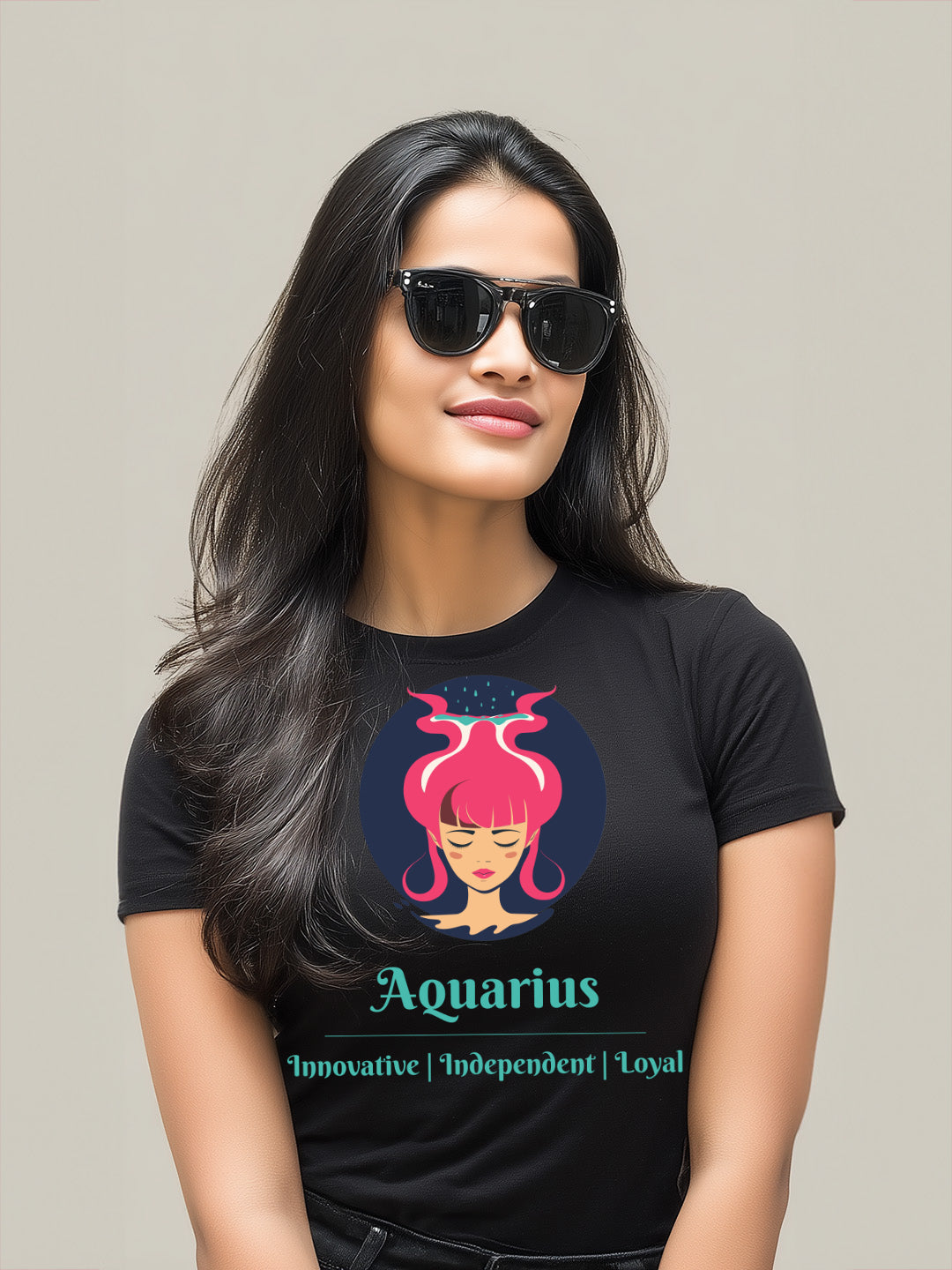 Aquarius- Stylish and Charismatic Zodiac Women's cotton Tee