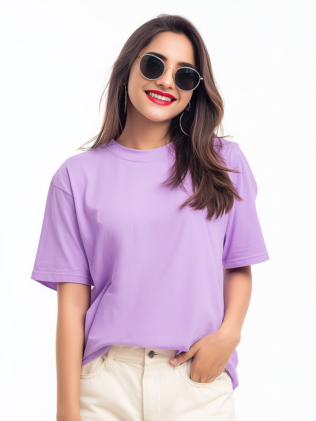 Plain Lavender Oversized T-Shirt