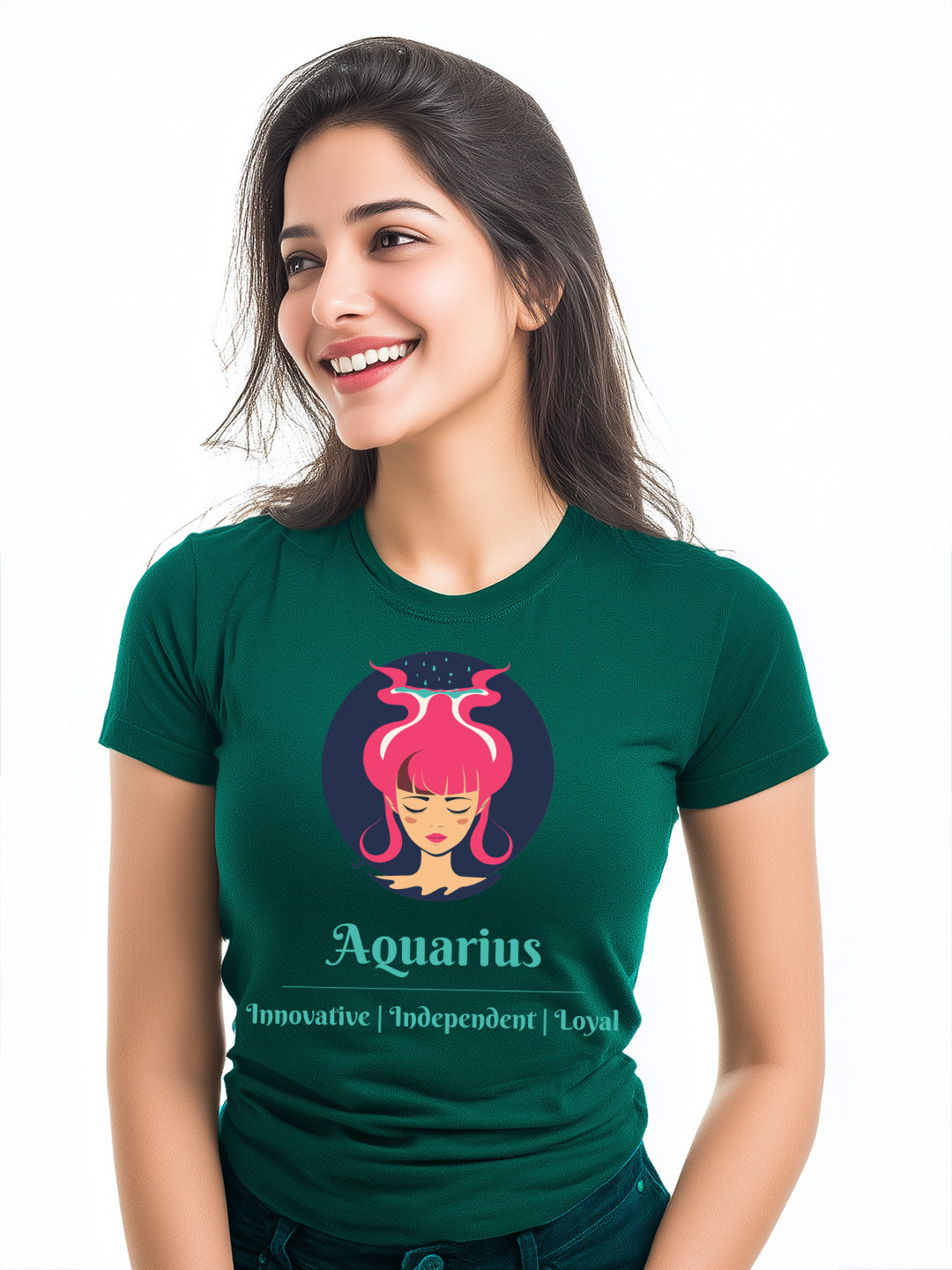 Aquarius- Stylish and Charismatic Zodiac Women's cotton Tee