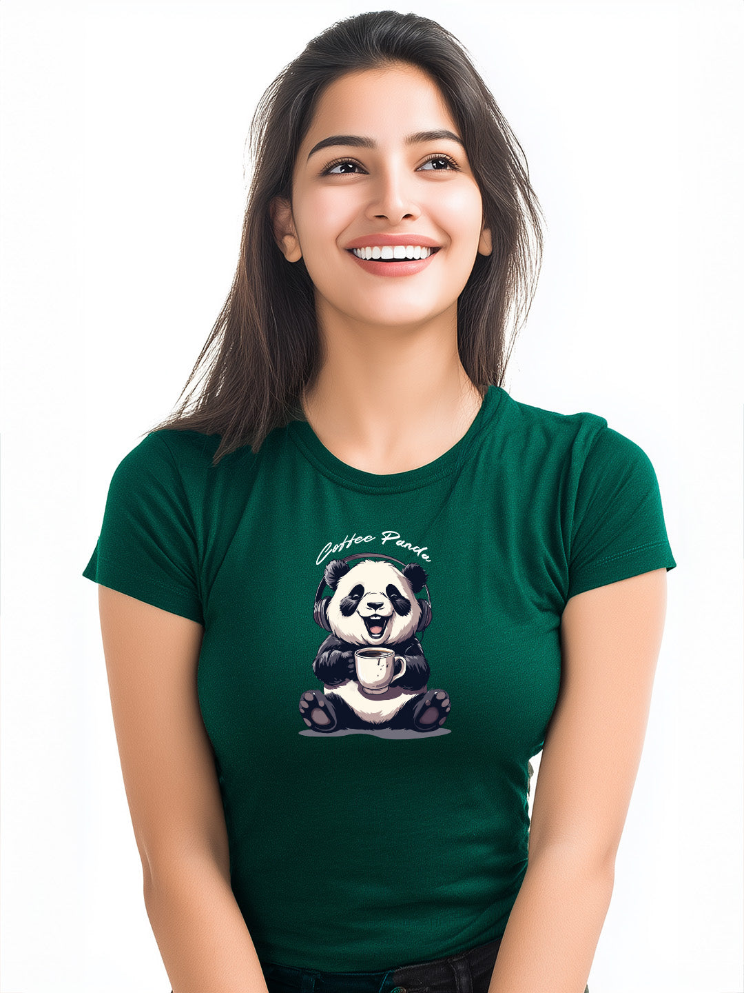 Coffee Panda Women's Graphic Cotton T-Shirt
