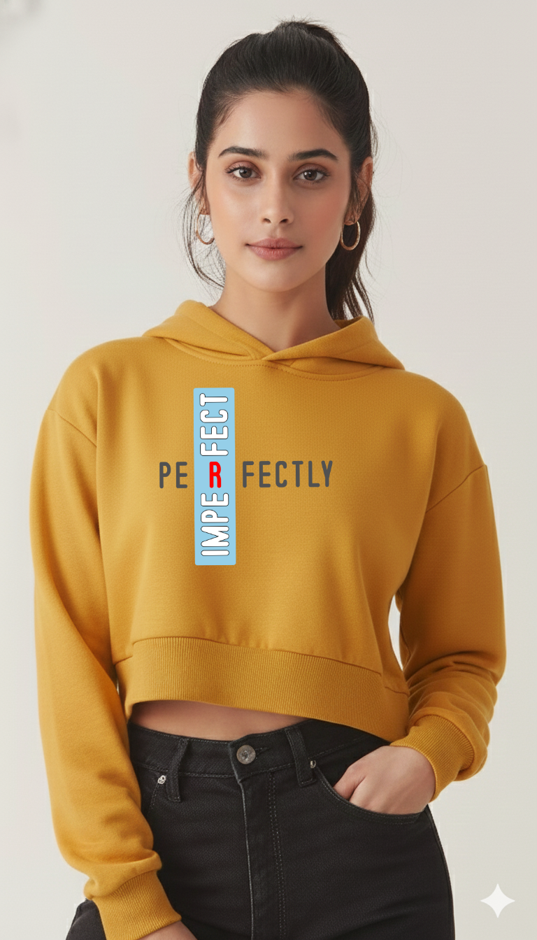 PERFECTLY IMPERFECT – Crop Hoodie | Storeily Winter Collection
