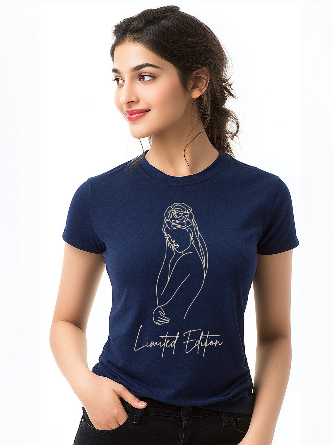 Limited Edition tshirt for women with Bold Woman Outline Design