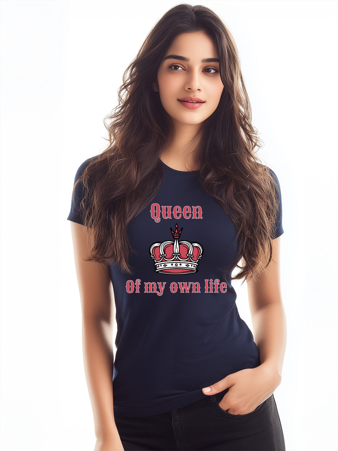 "Queen of My Own Life" Women's Stylish Cotton T-Shirt