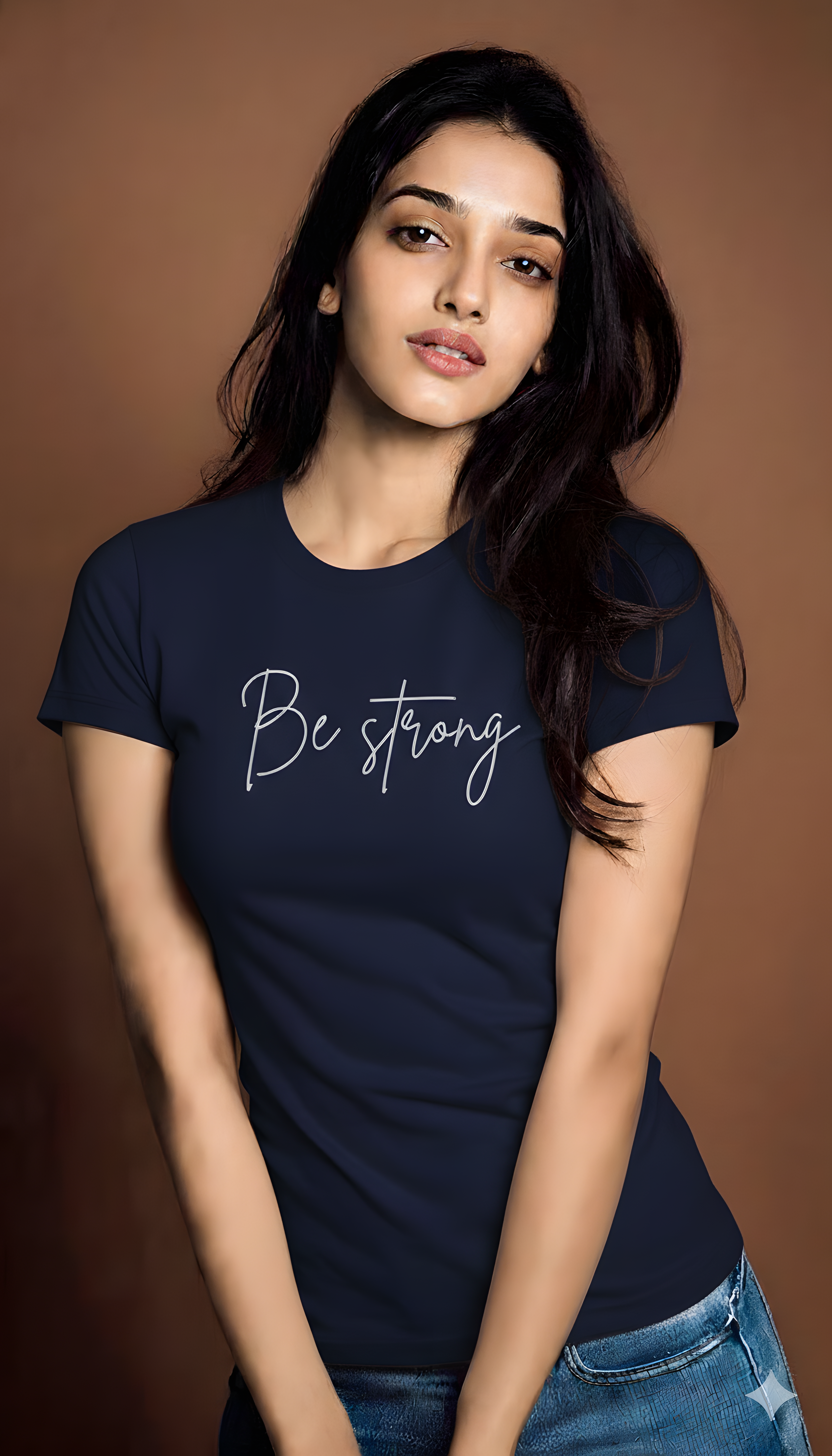 Be Strong  Cotton T-Shirt for Women | Minimal Quote Graphic Tee - Storeily