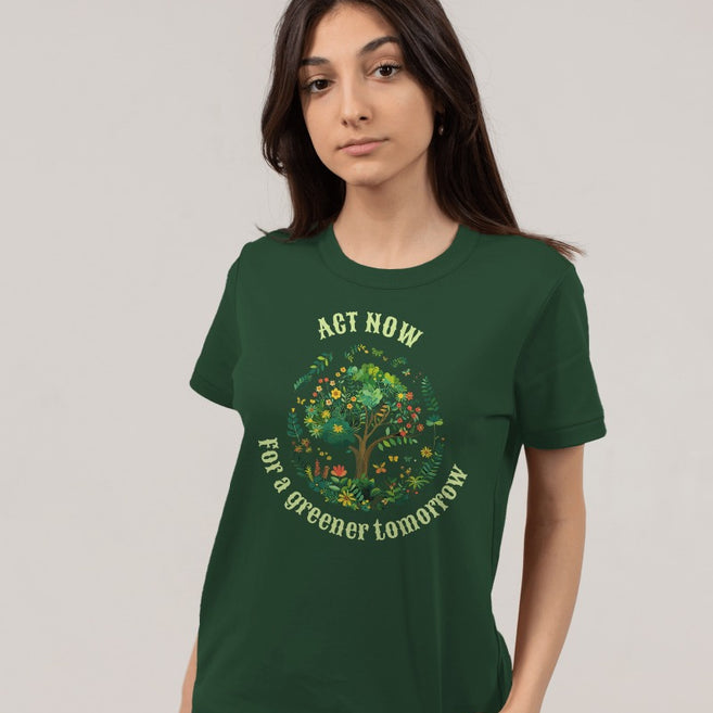 "Act Now for a Greener Tomorrow" Women's Graphic T-Shirt