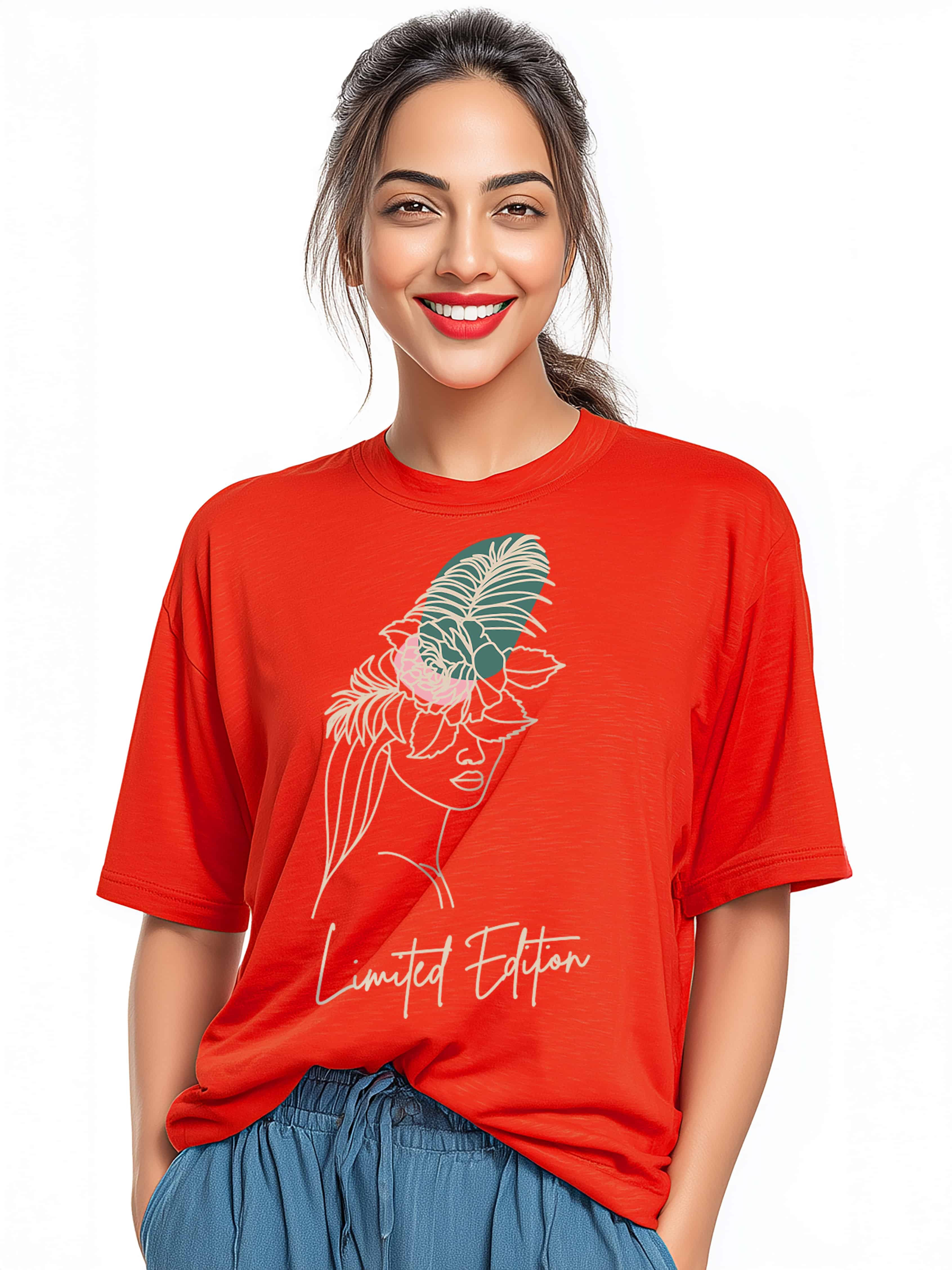 Floral Crown Line Art Design- Limited Edition Women's Cotton T-Shirt