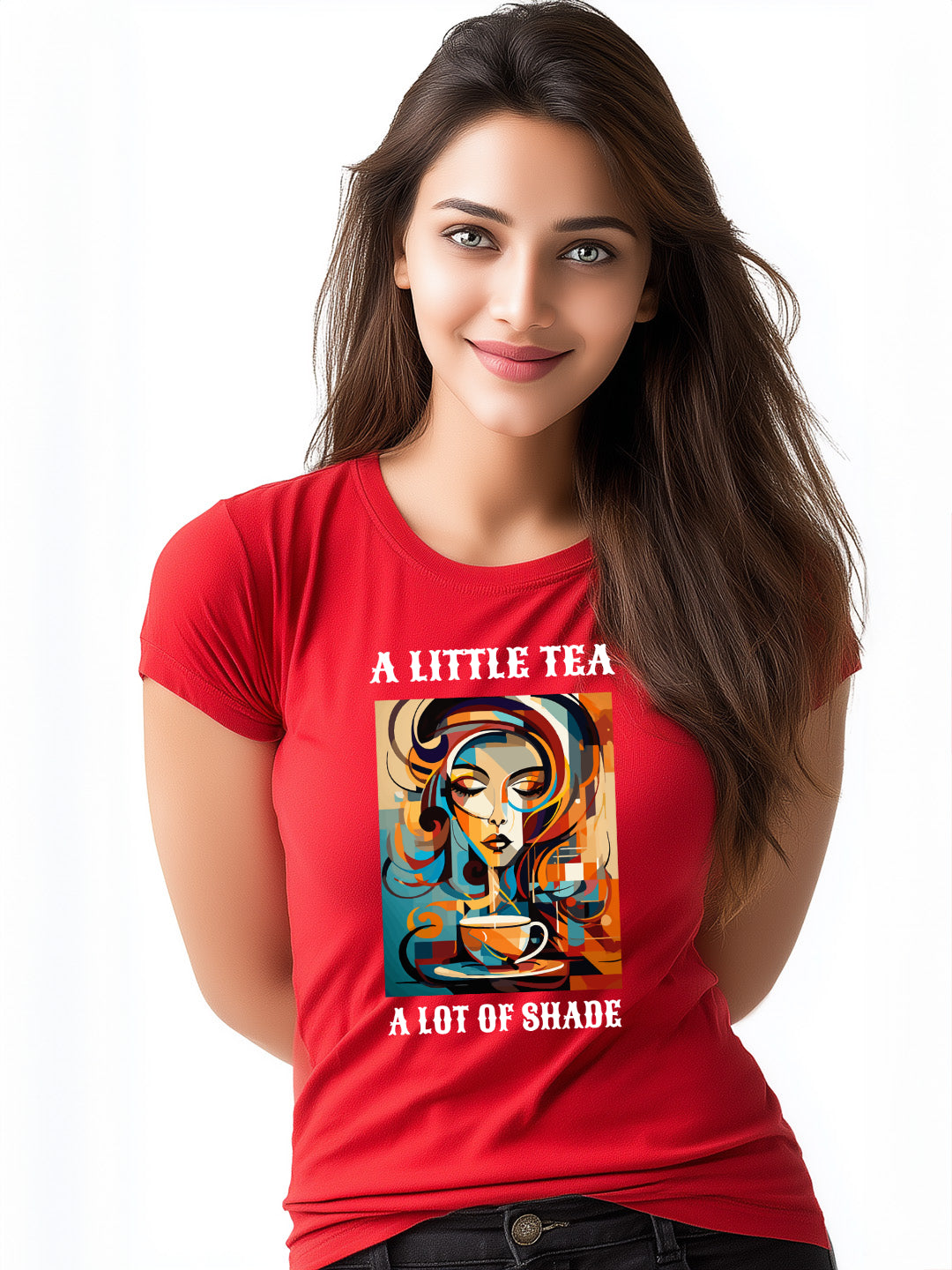 A Little Tea, A Lot of Shade Women's Sassy Cotton T-Shirt