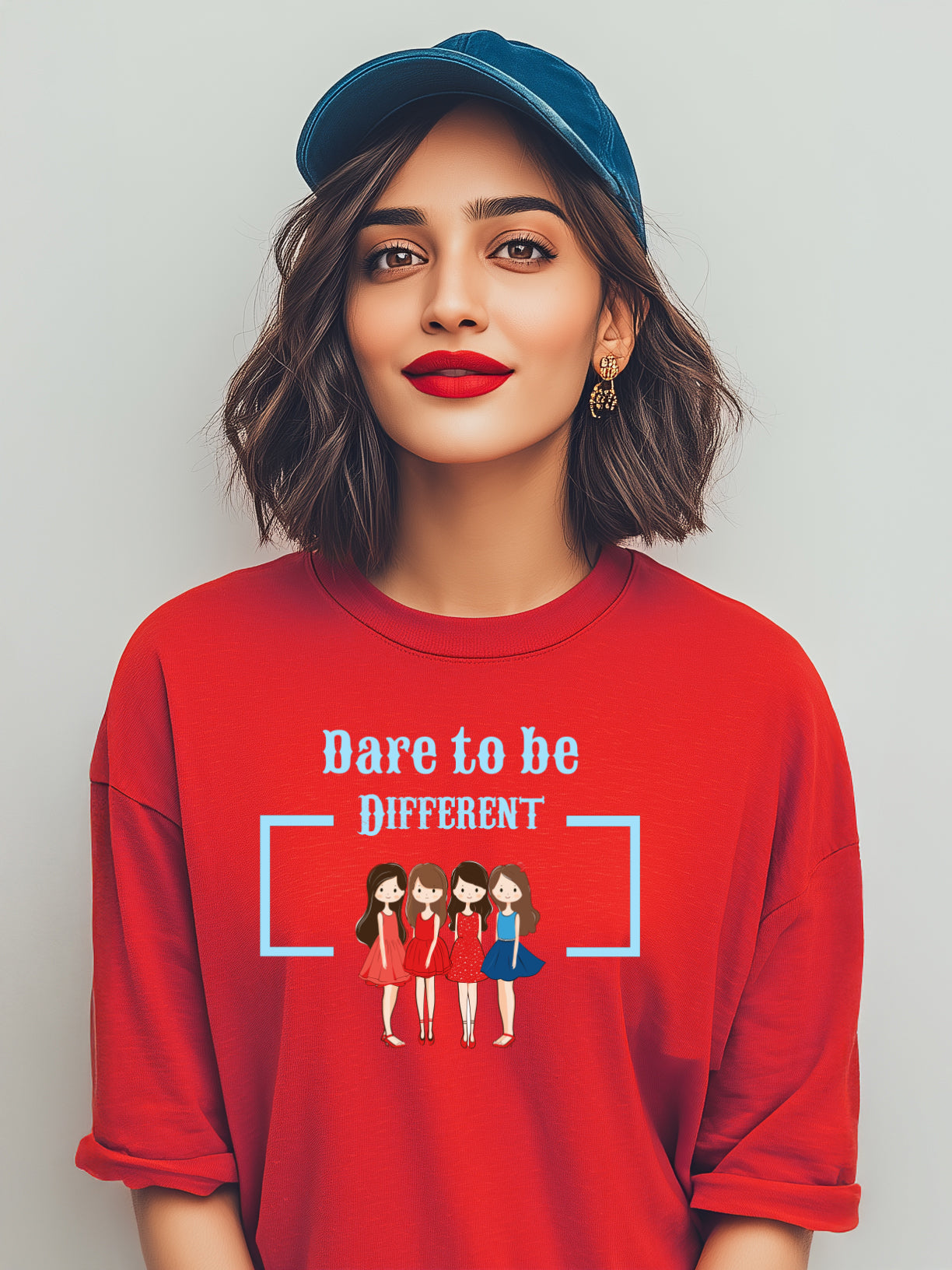 ' Dare to be Different' Cotton Women's Oversized T-Shirt