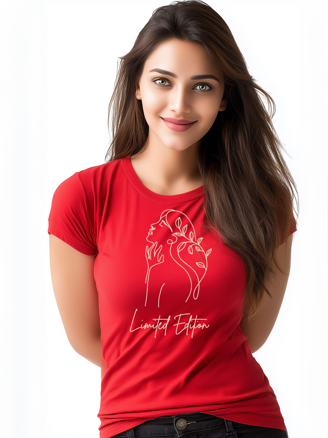 Women's  Limited Edition Cotton tshirt with Woman Outline Design