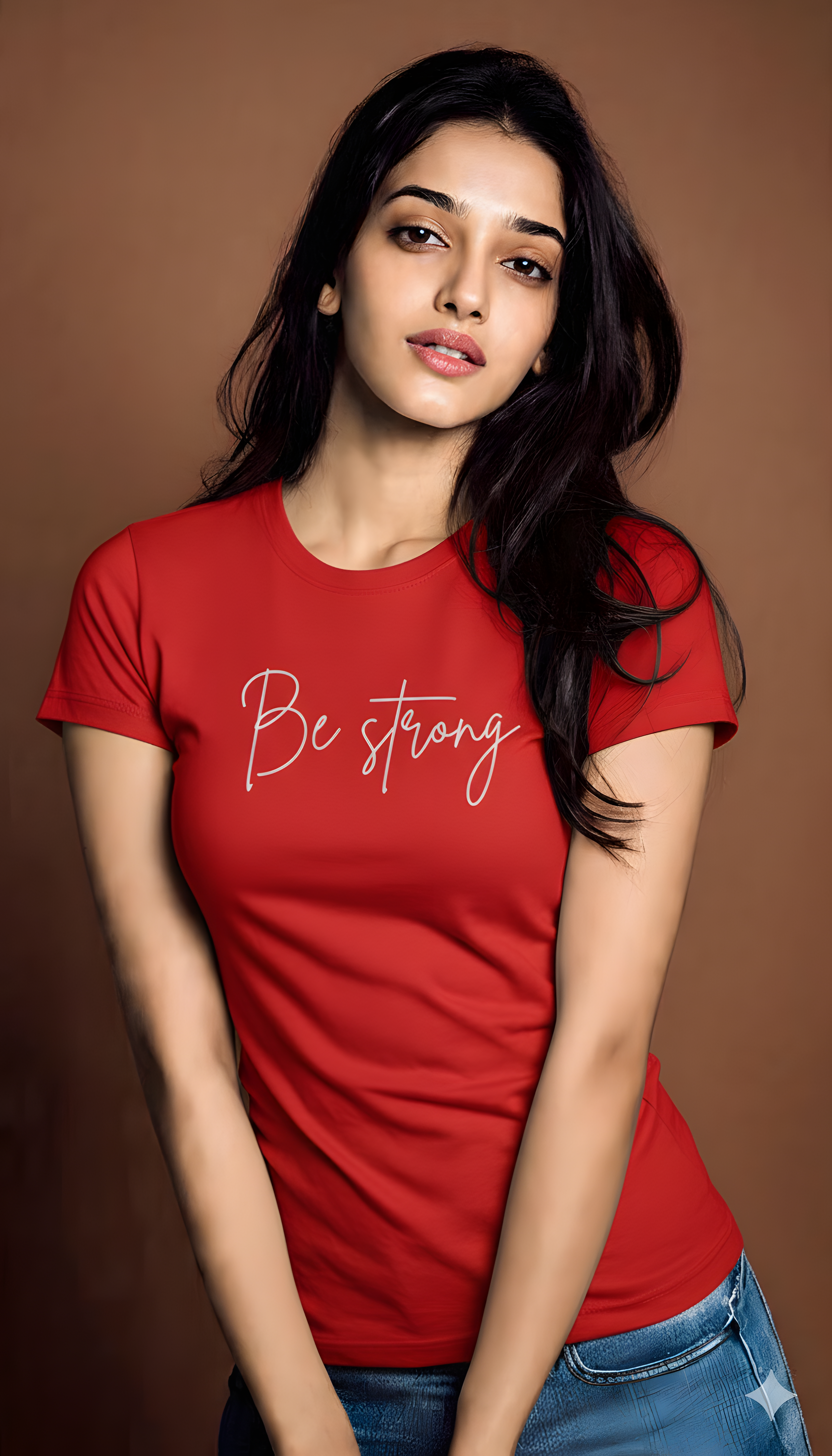 Be Strong  Cotton T-Shirt for Women | Minimal Quote Graphic Tee - Storeily