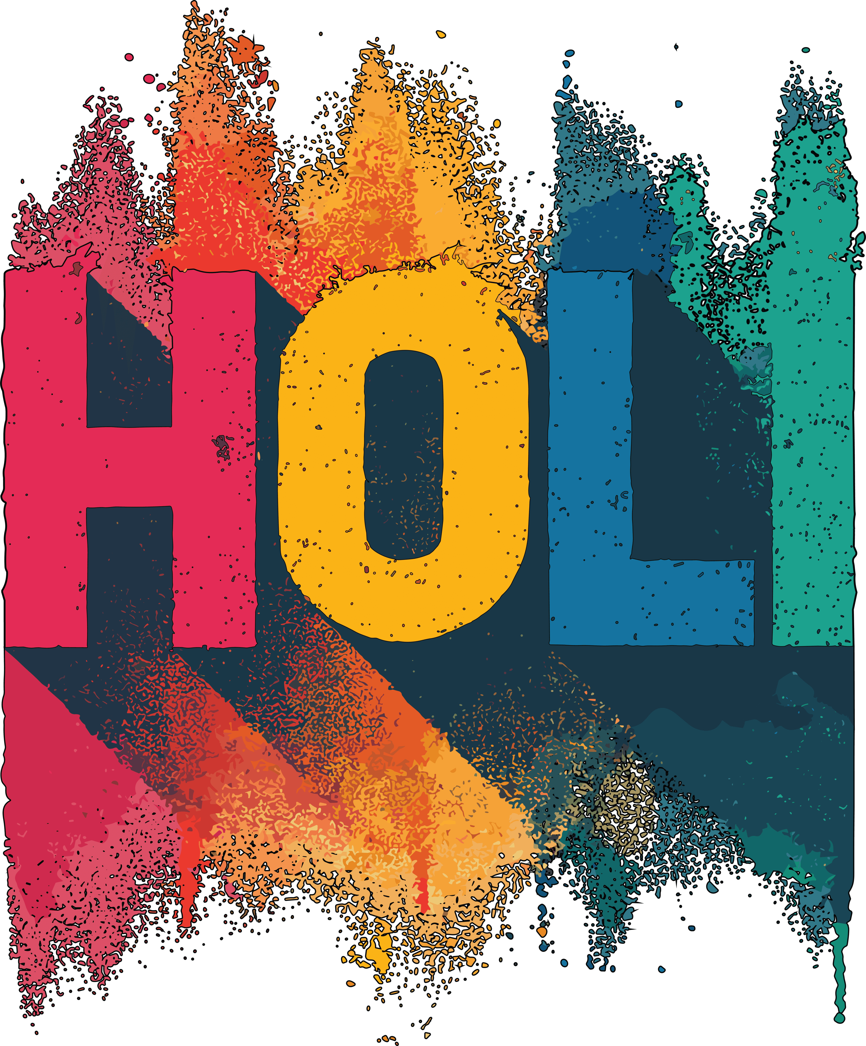 Bold Holi Typography Graphic Cotton T-Shirt for Women - Storeily