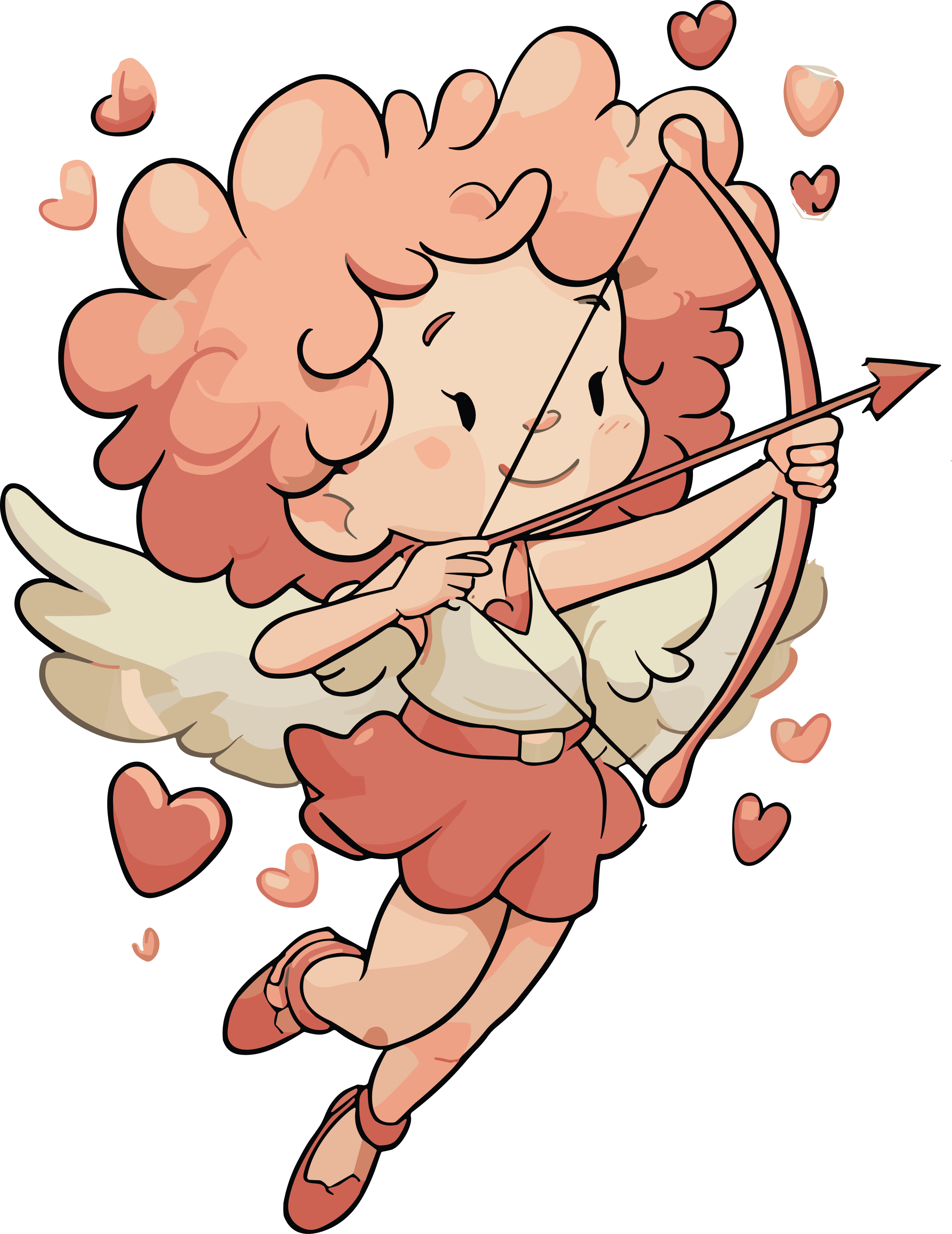 Valentine Cupid Love Graphic Cotton T-Shirt