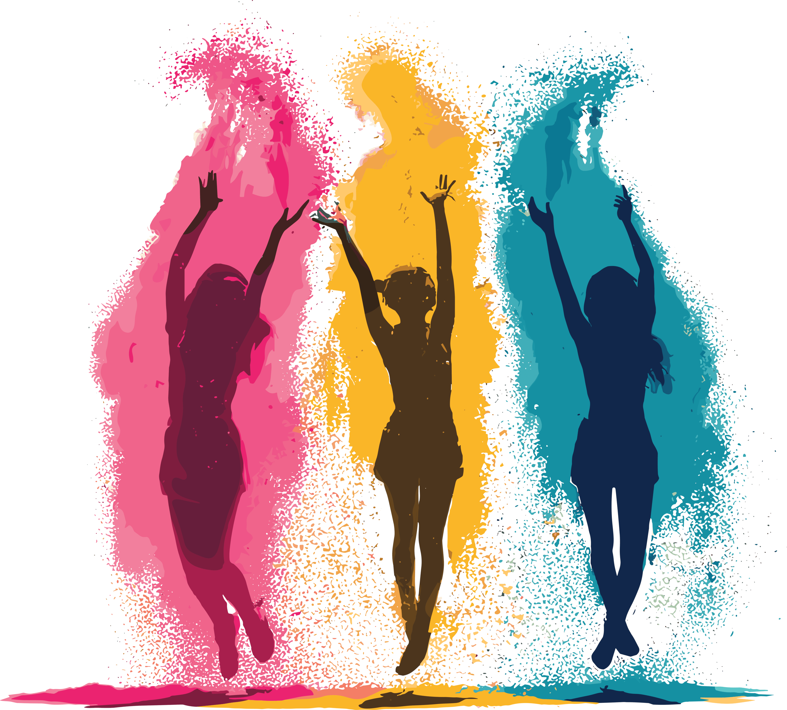 Color Splash Dance Graphic Cotton T-Shirt for Women - Storeily