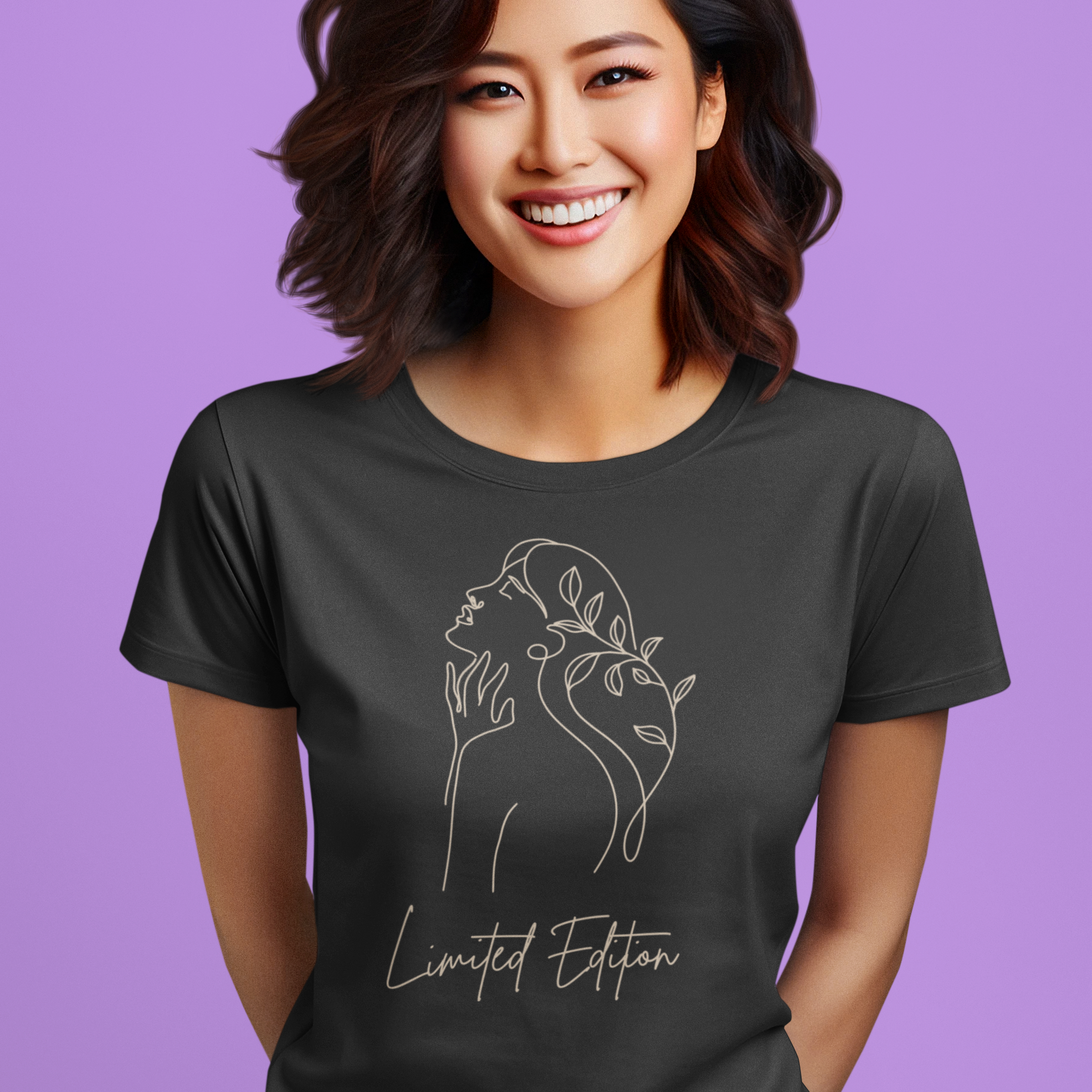 Women's  Limited Edition Cotton tshirt with Woman Outline Design| Storeily