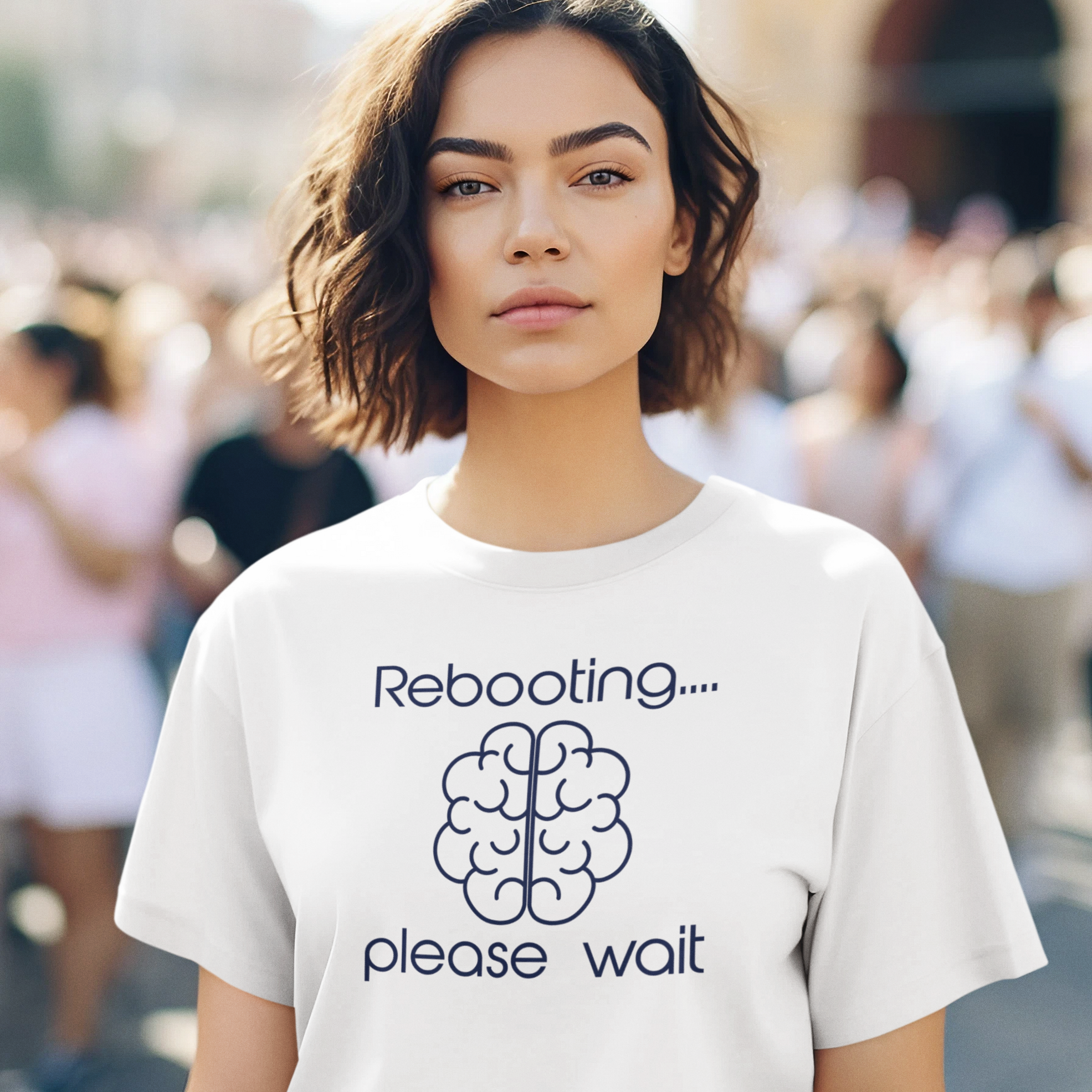Style yourself with  "Rebooting...Please Wait" Women's Cotton T-Shirts