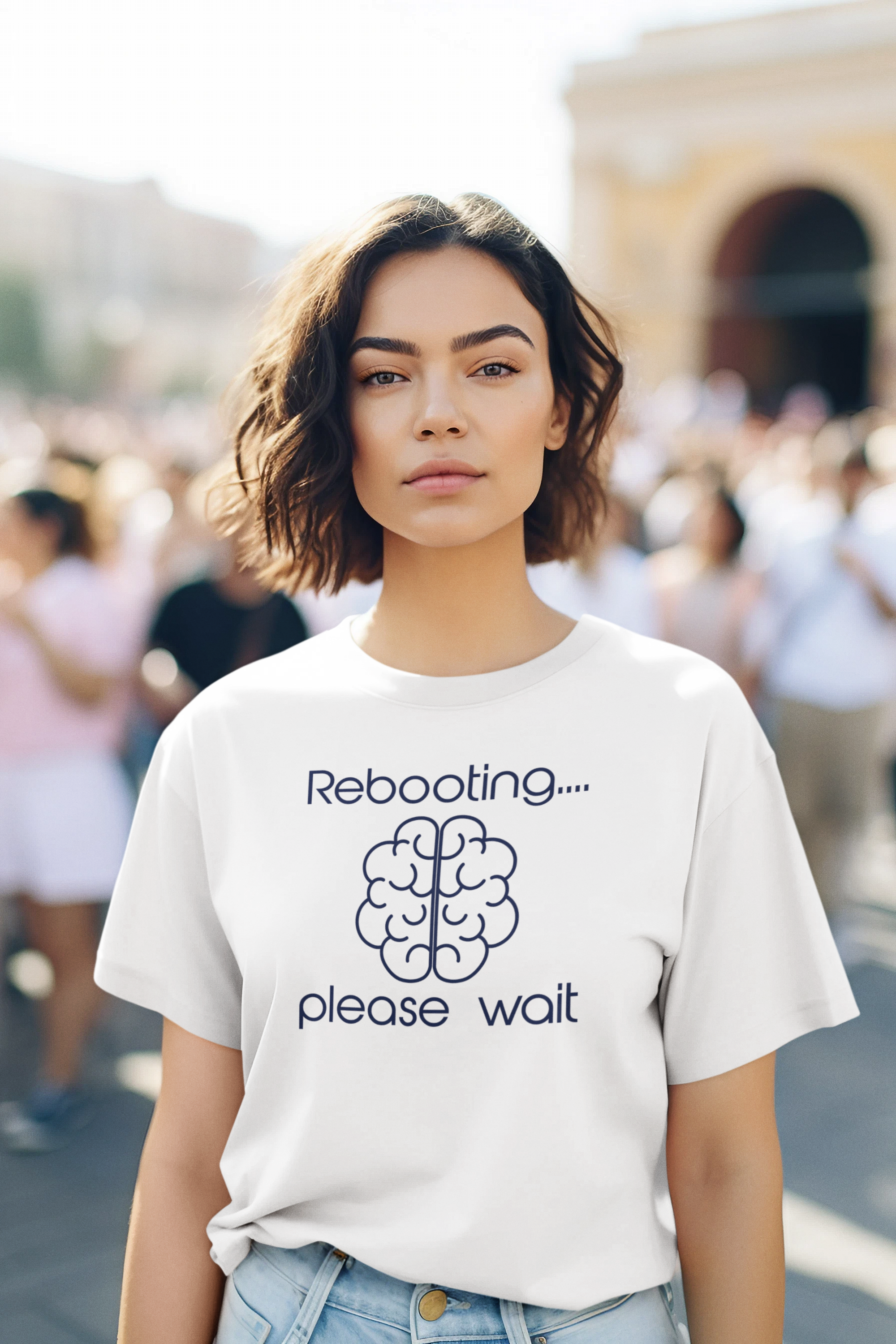 Style yourself with  "Rebooting...Please Wait" Women's Cotton T-Shirts