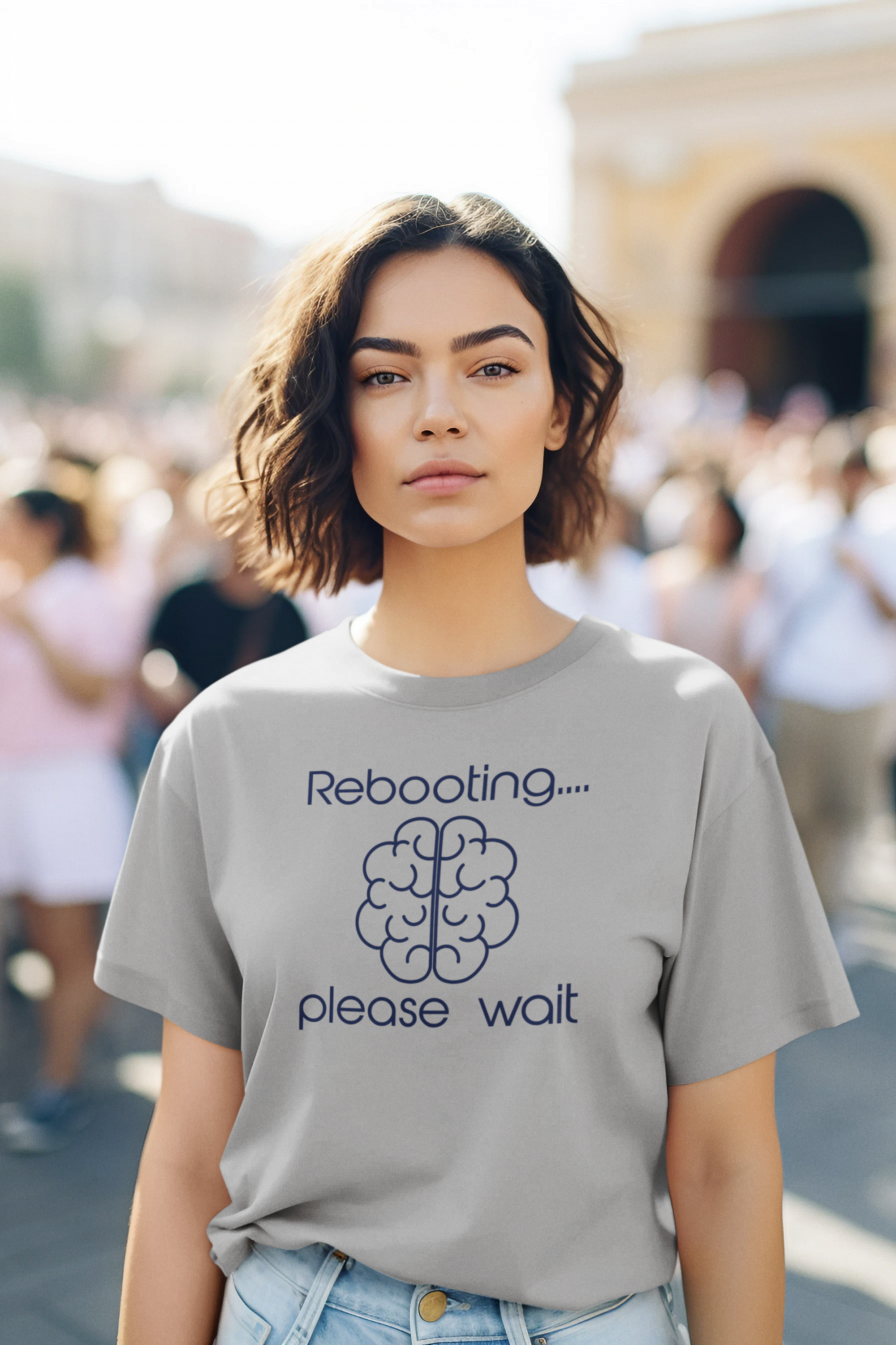 Style yourself with  "Rebooting...Please Wait" Women's Cotton T-Shirts