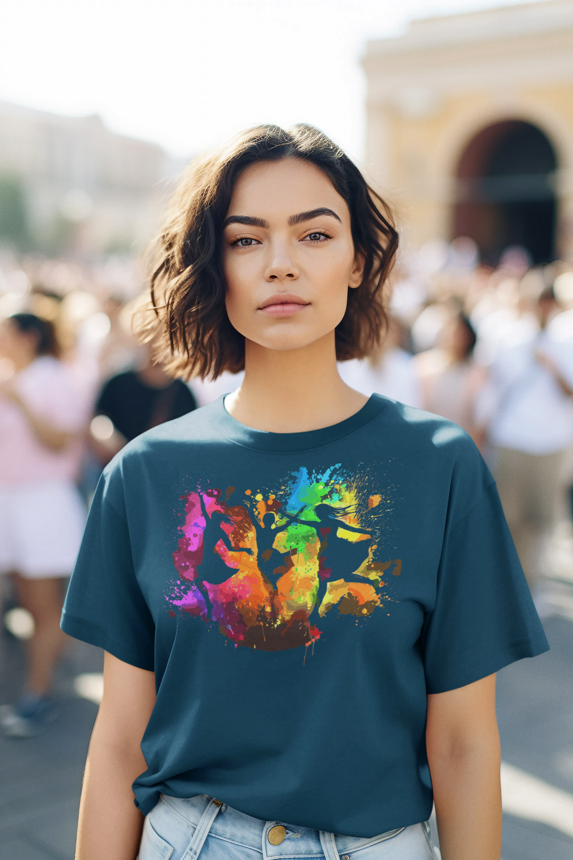 Holi special t shirt for Women with Holi Splash Design